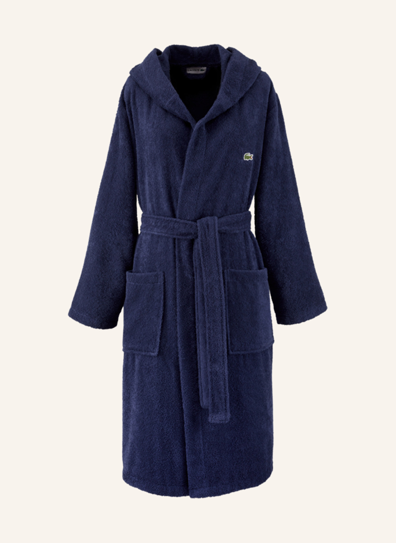 LACOSTE Bademantel LOPEN: DUNKELBLAU