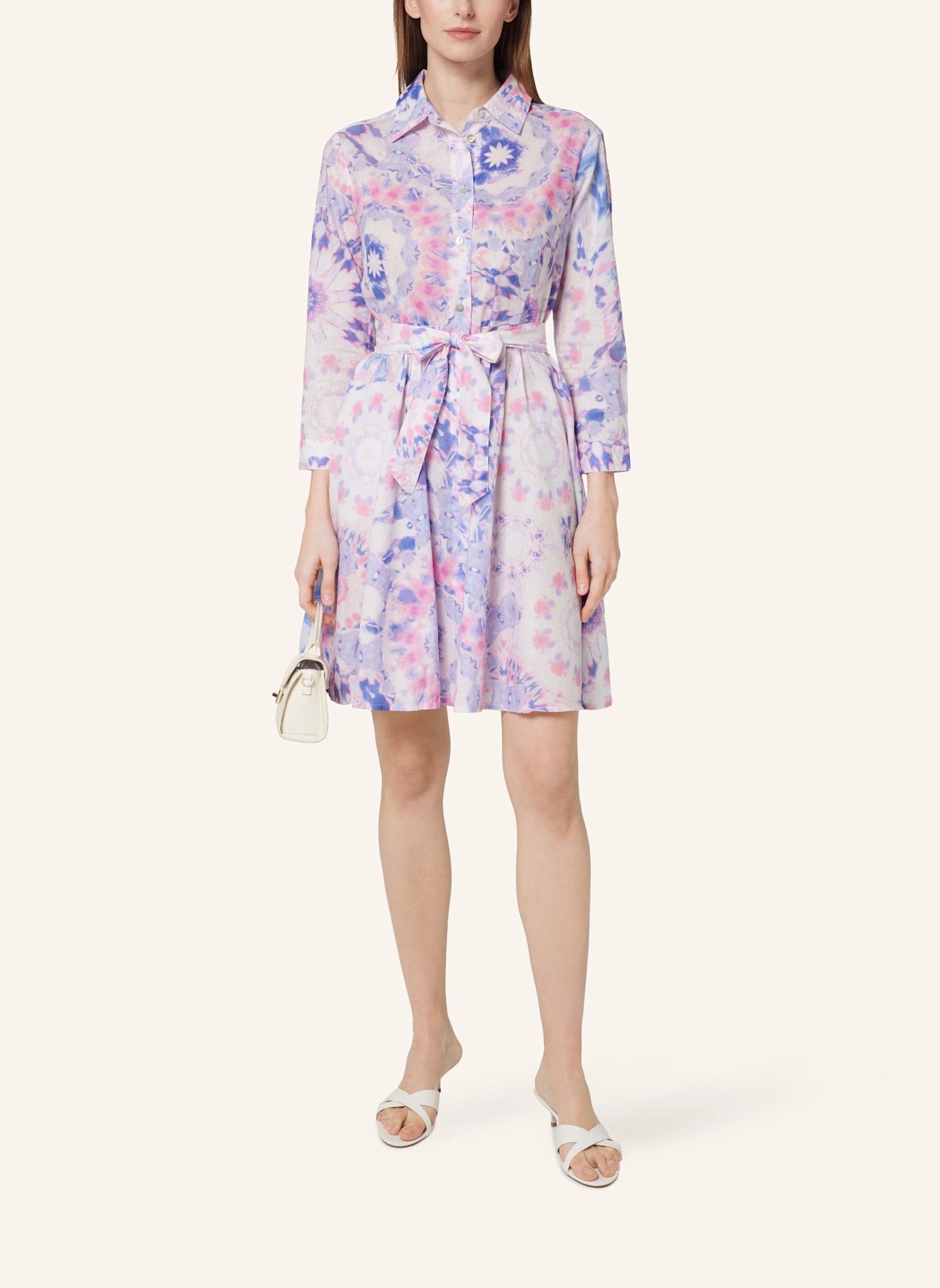Bellasor Hemdblusenkleid FLORA: WEISS/ ROSA/ HELLBLAU/ LILA