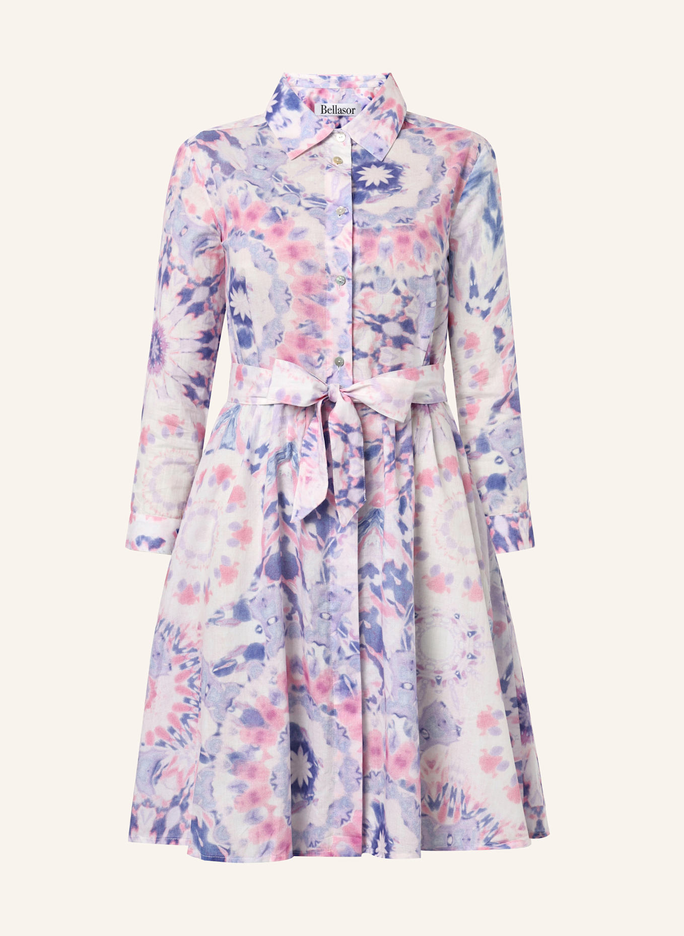 Bellasor Hemdblusenkleid FLORA: WEISS/ ROSA/ HELLBLAU/ LILA