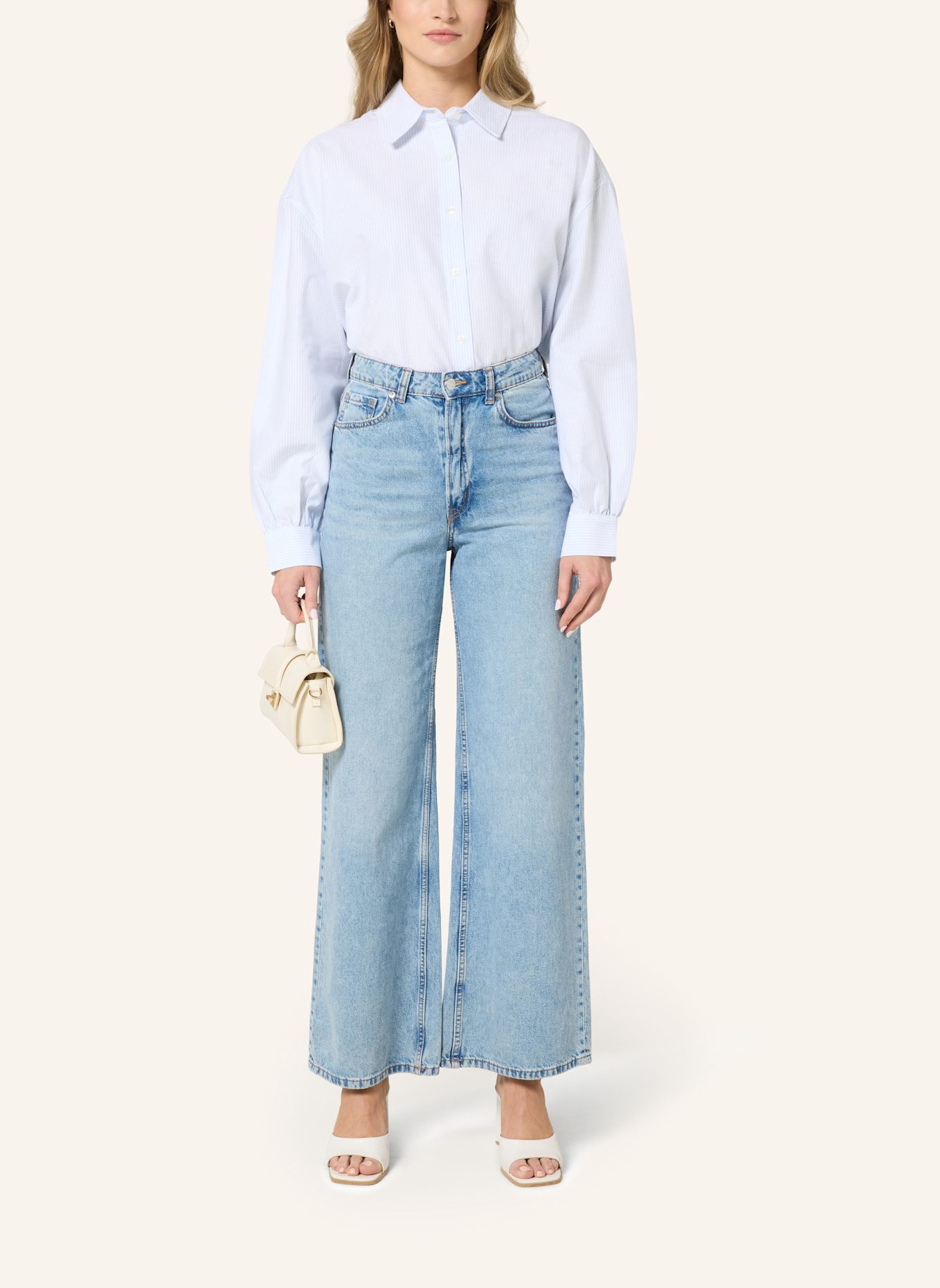 Bellasor Bluse MILEY: HELLGRAU/ WEISS