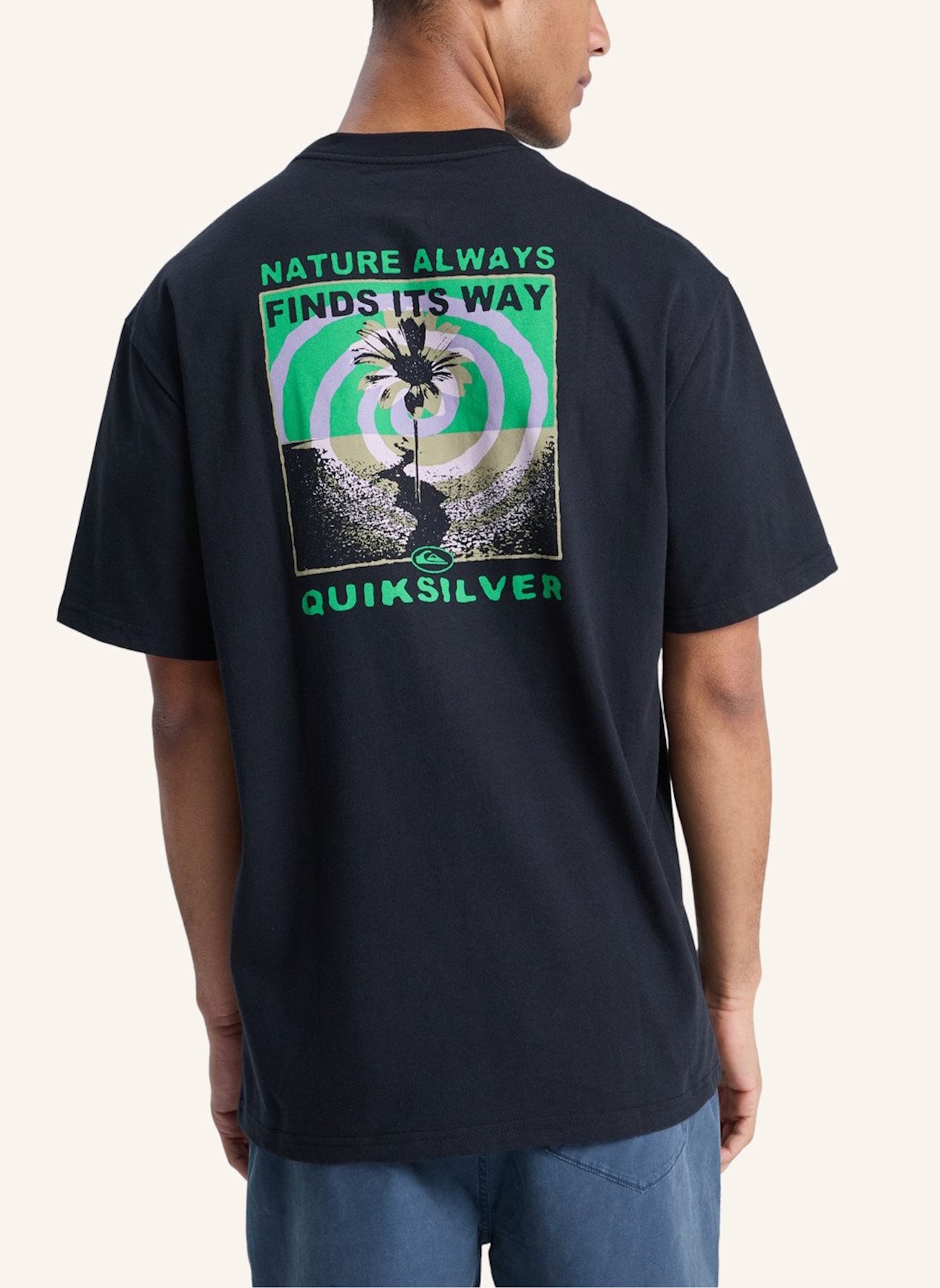 QUIKSILVER T-Shirt UPSIDE DOWN: SCHWARZ