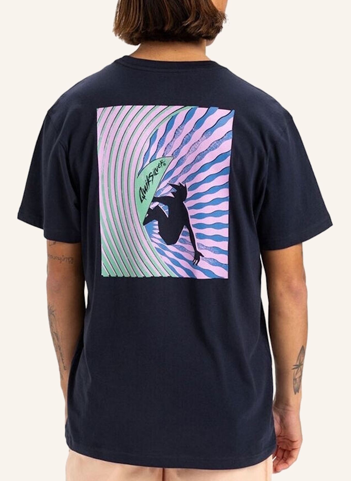 QUIKSILVER T-Shirt WINDOW PANE: BLAU