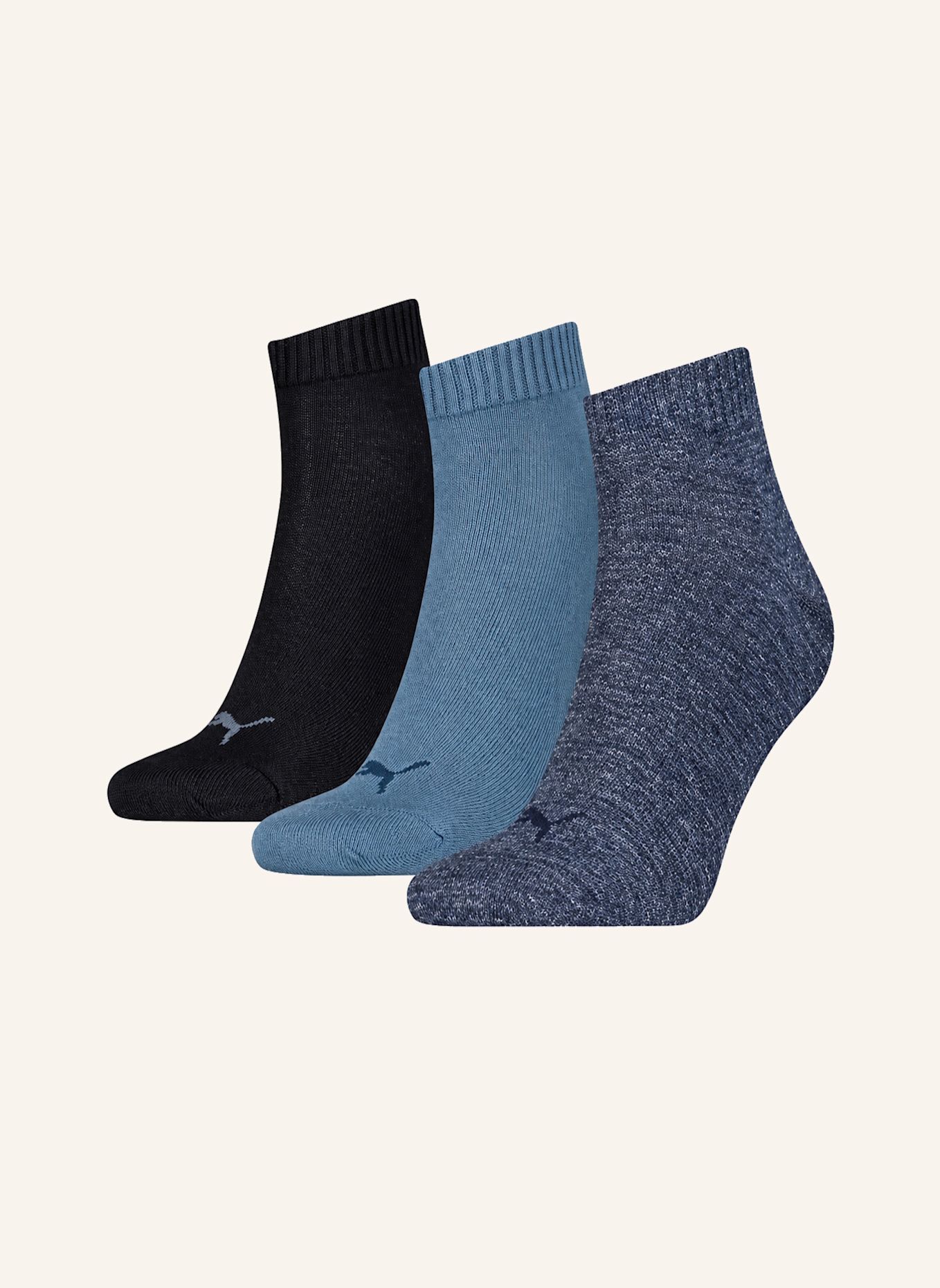 PUMA Socken QUARTER 3-PACK: BLAU