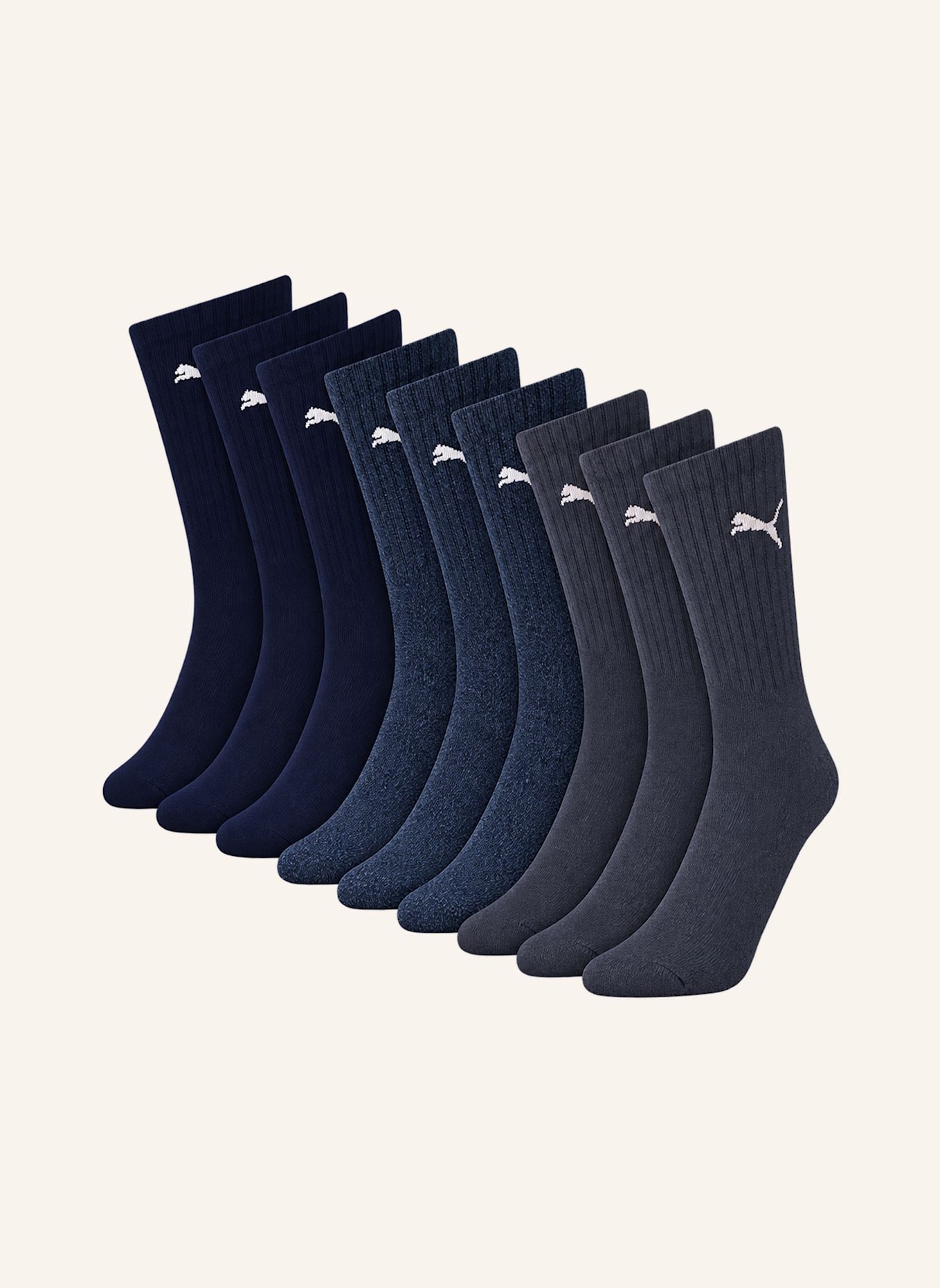 PUMA Sportsocken REGULAR CREW 9-PACK: BLAU