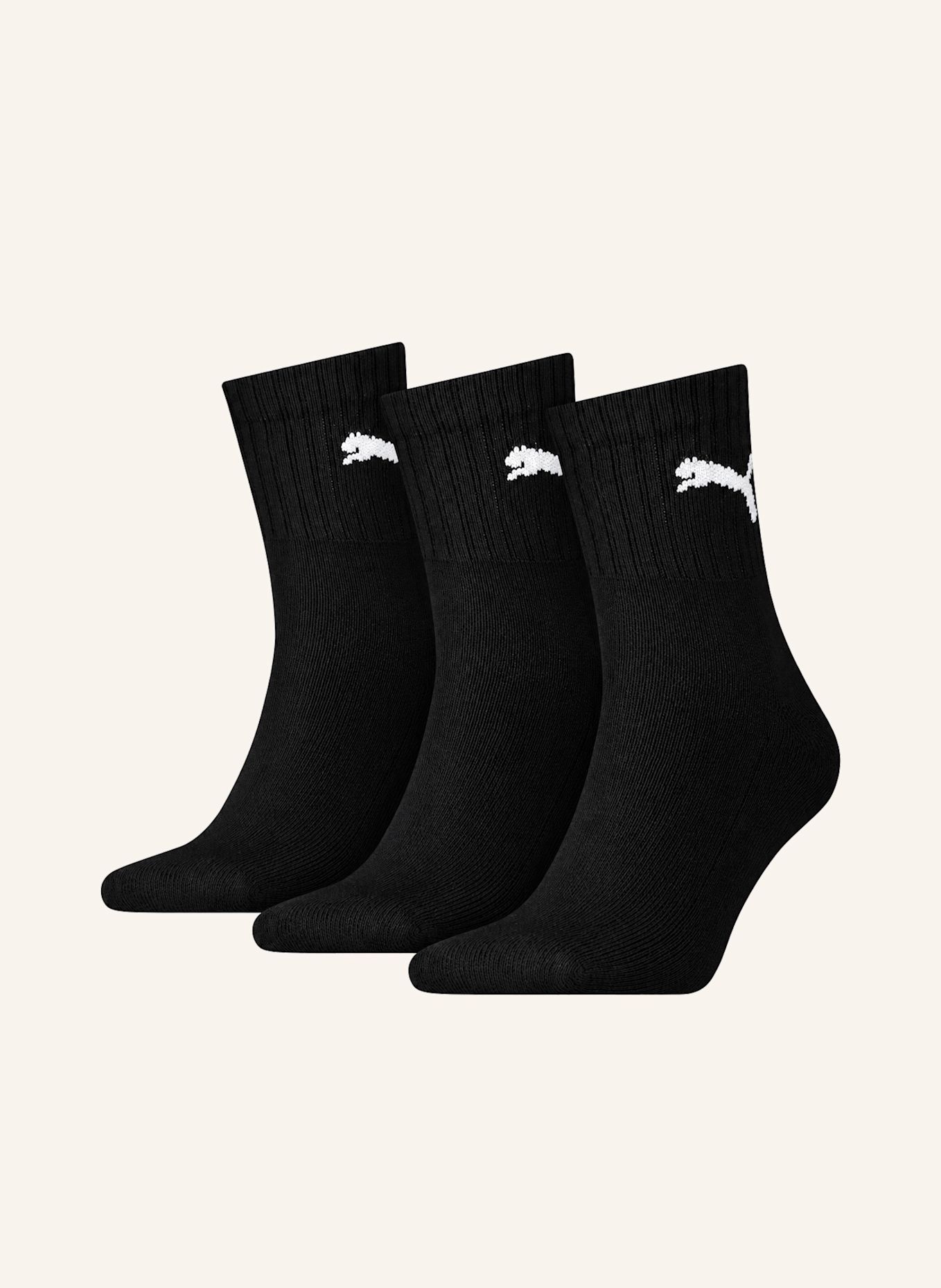PUMA Sportsocken SHORT CREW 3-PACK: SCHWARZ