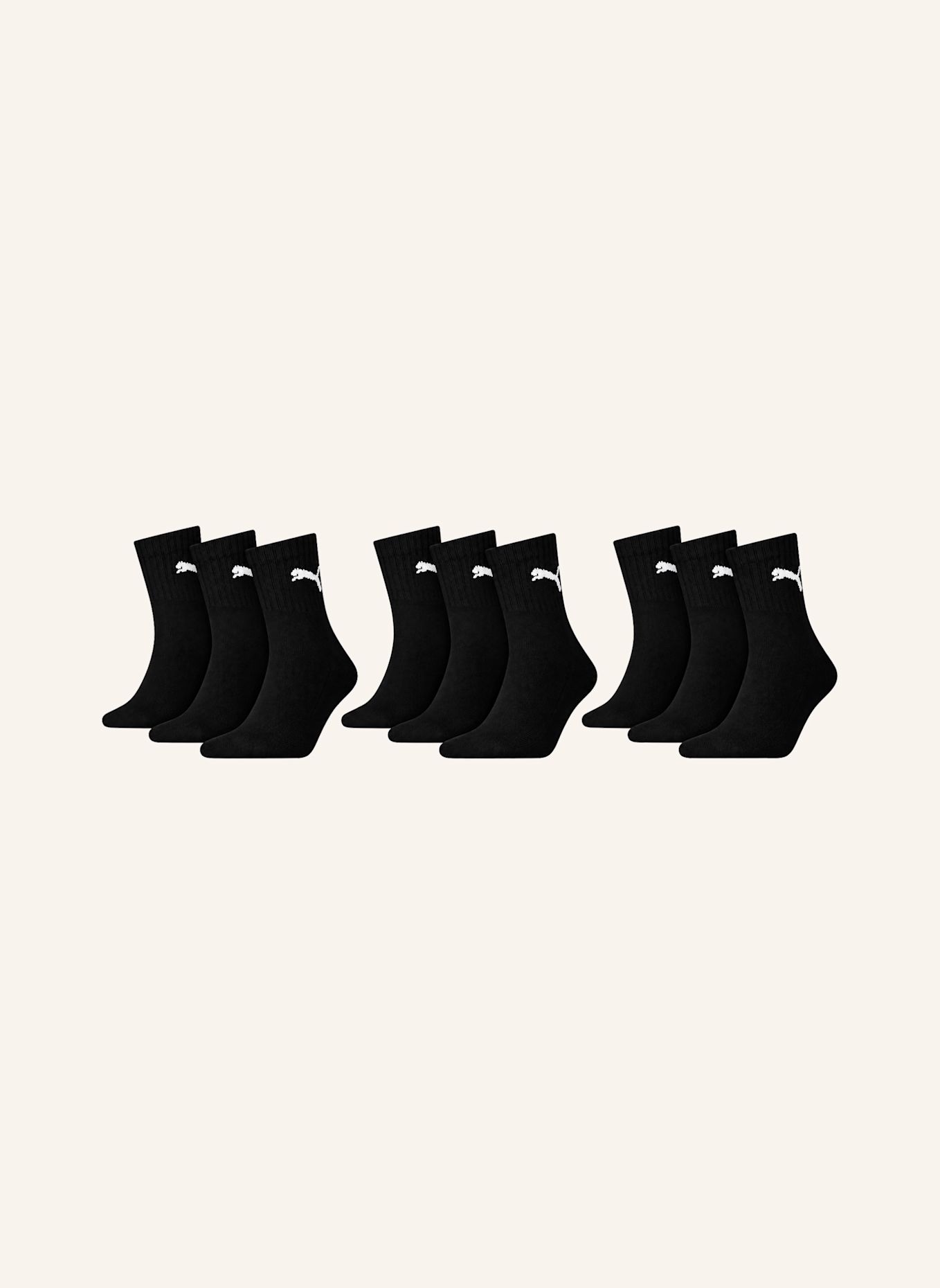 PUMA Sportsocken SHORT CREW 9-PACK: SCHWARZ