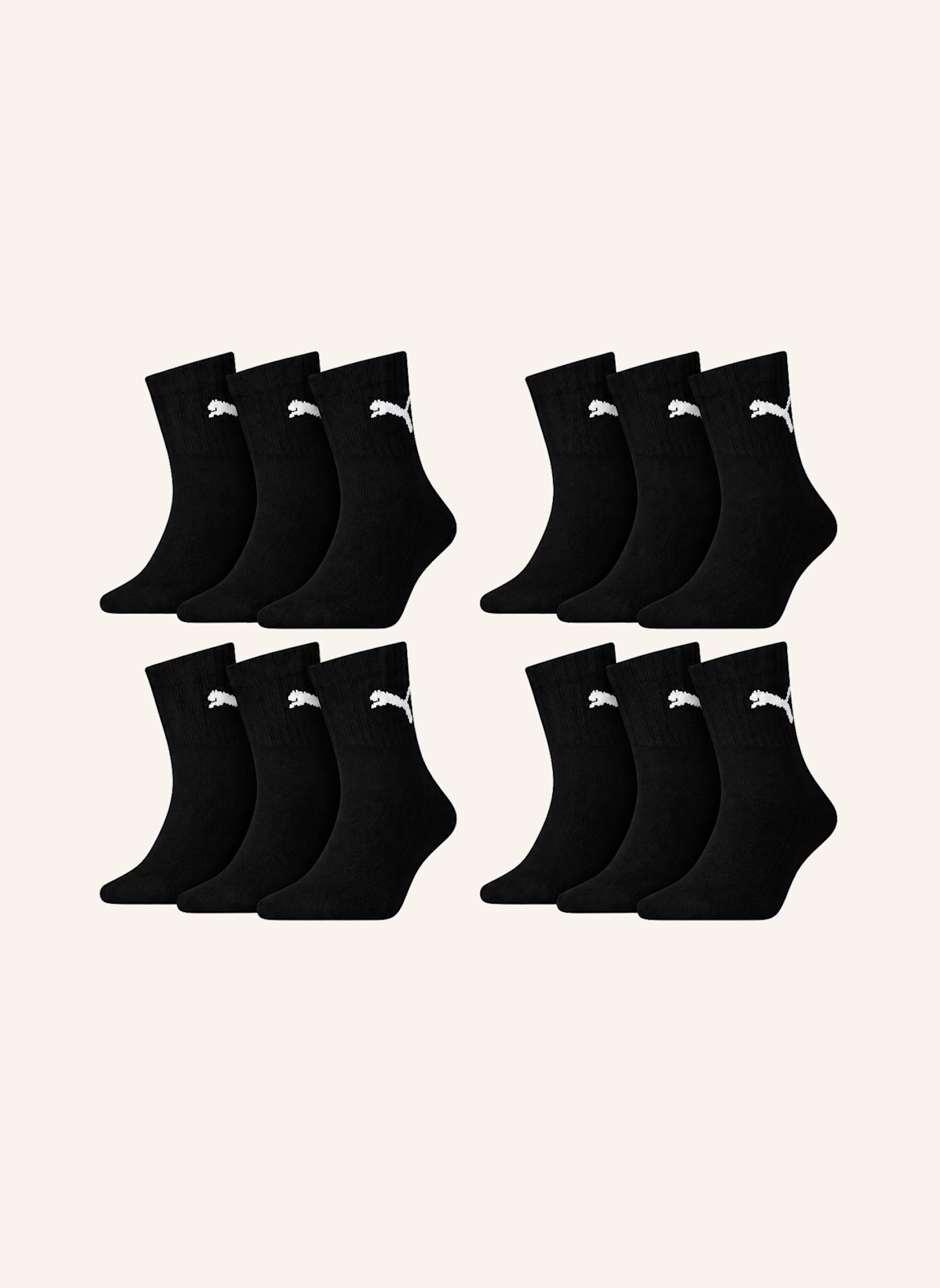 PUMA Sportsocken SHORT CREW 12-PACK: SCHWARZ
