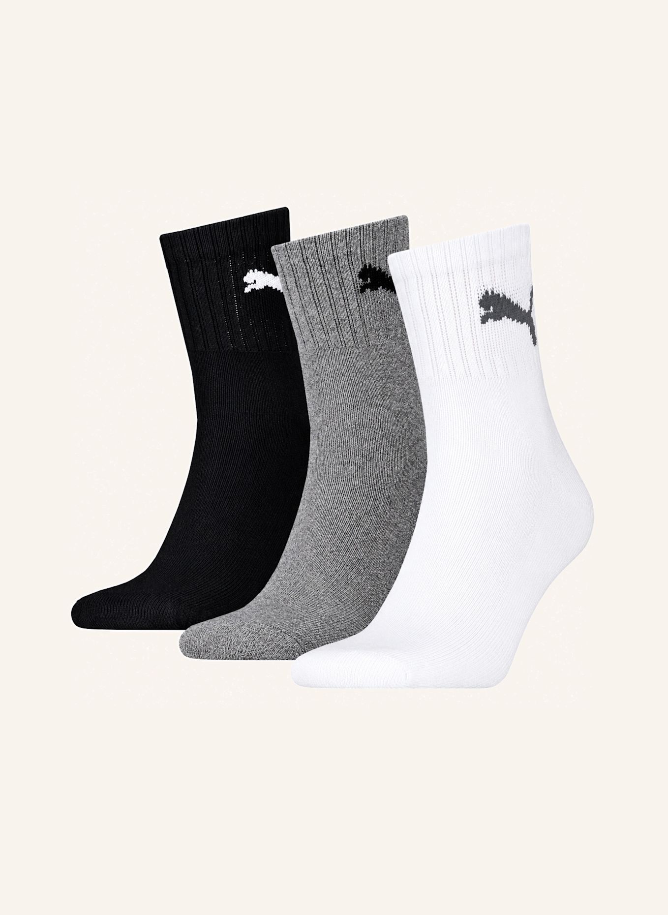 PUMA Sportsocken SHORT CRWE 3-PACK: ECRU