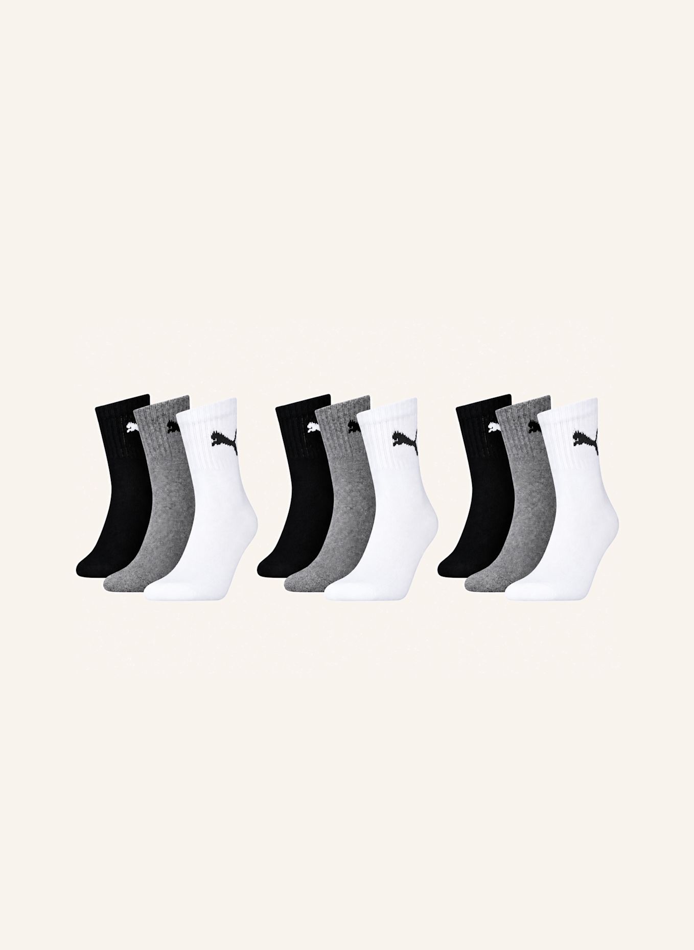 PUMA Sportsocken SHORT CREW 9-PACK: ECRU