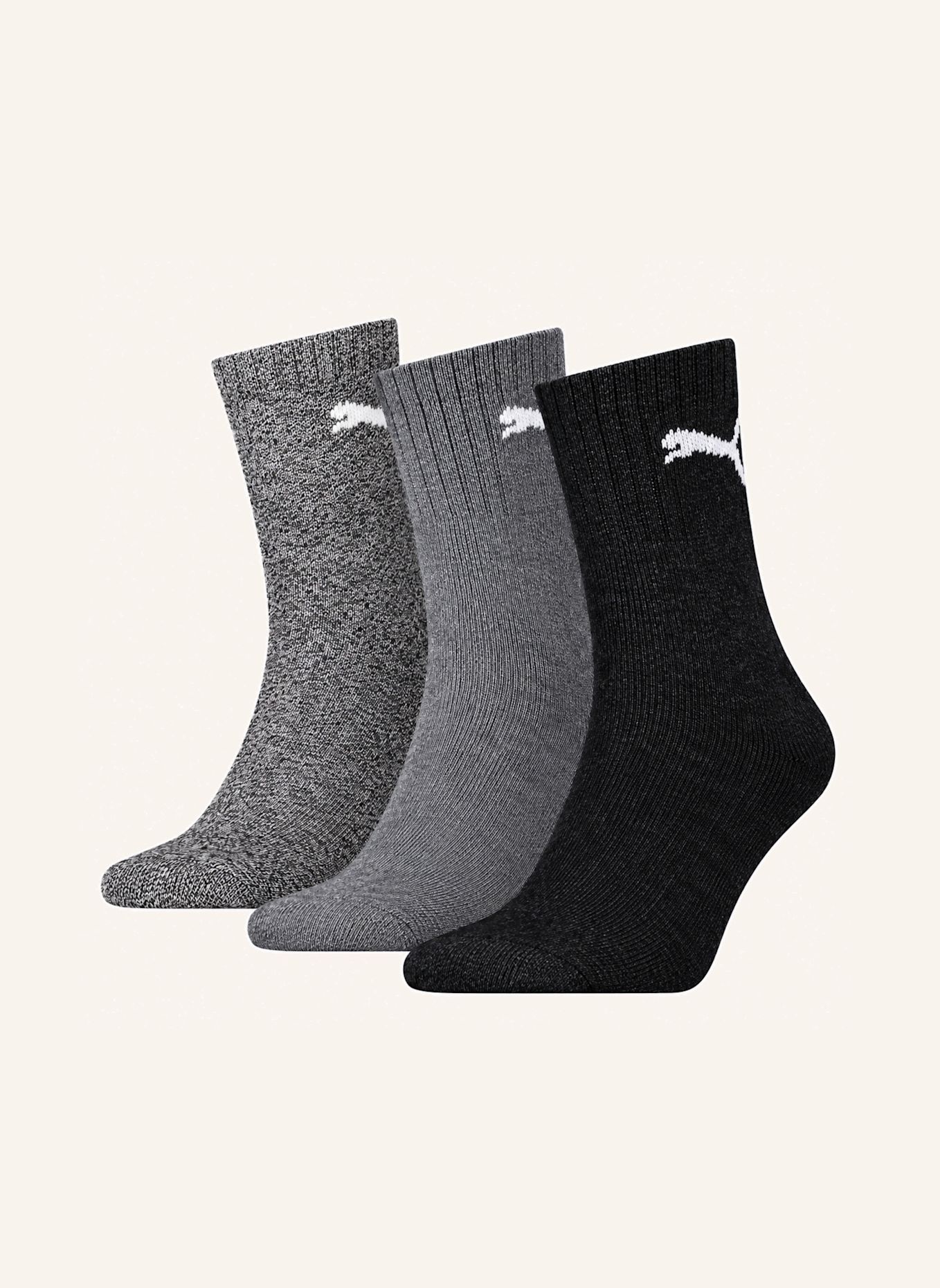 PUMA Sportsocken SHORT CRWE 3-PACK: ECRU