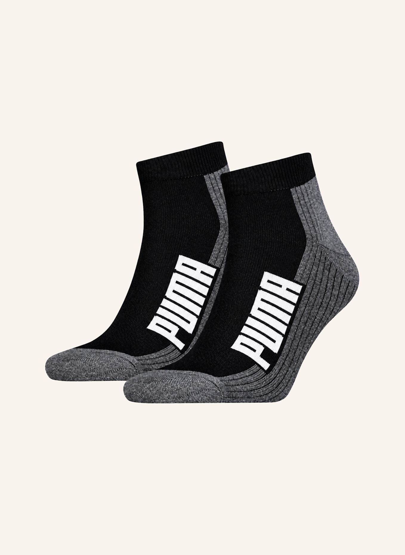 PUMA Socken SNEAKER QUARTER JUMP 2-PACK: SCHWARZ