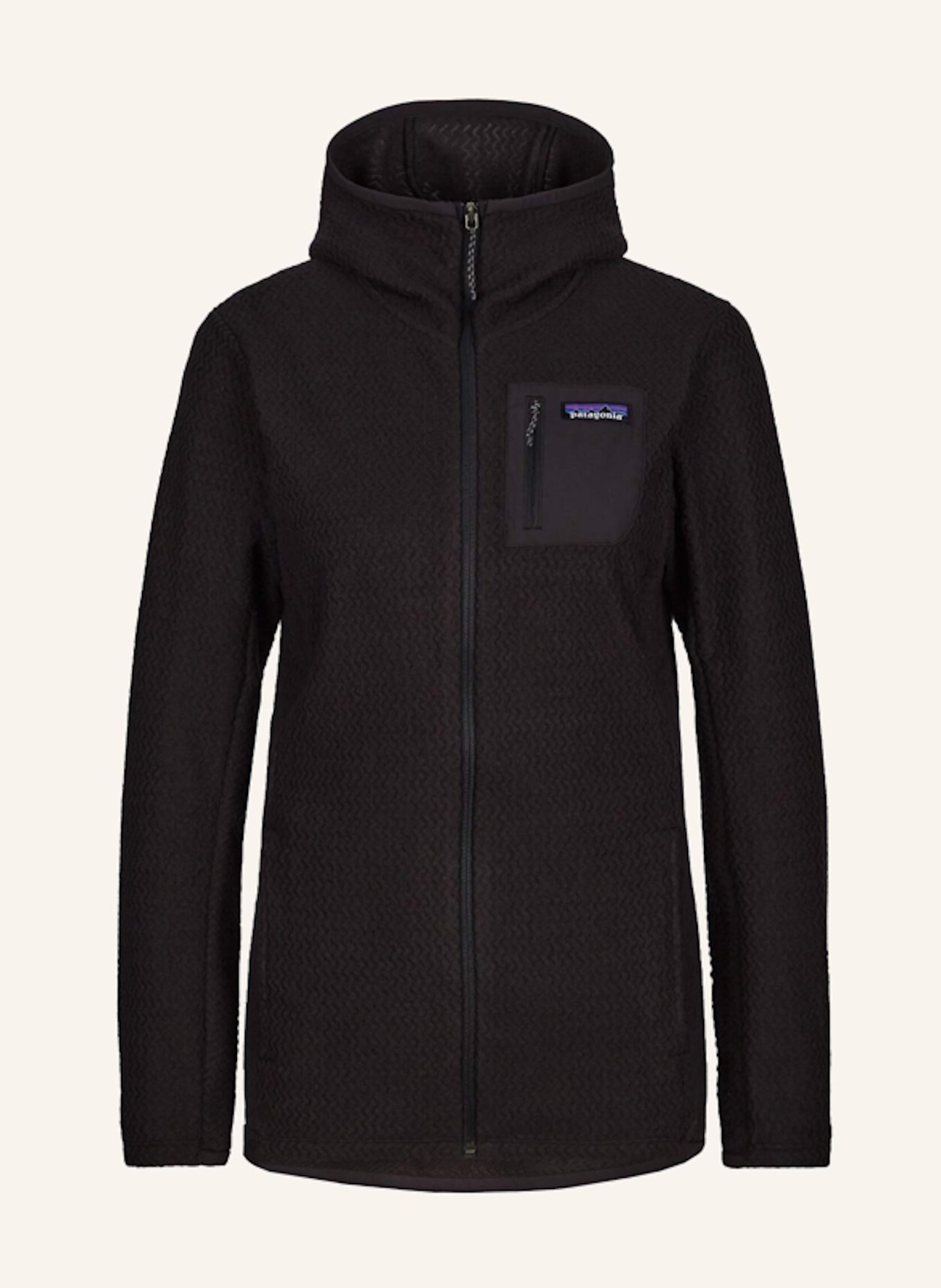 patagonia Fleece R1 AIR FULL ZIP BLACK: SCHWARZ