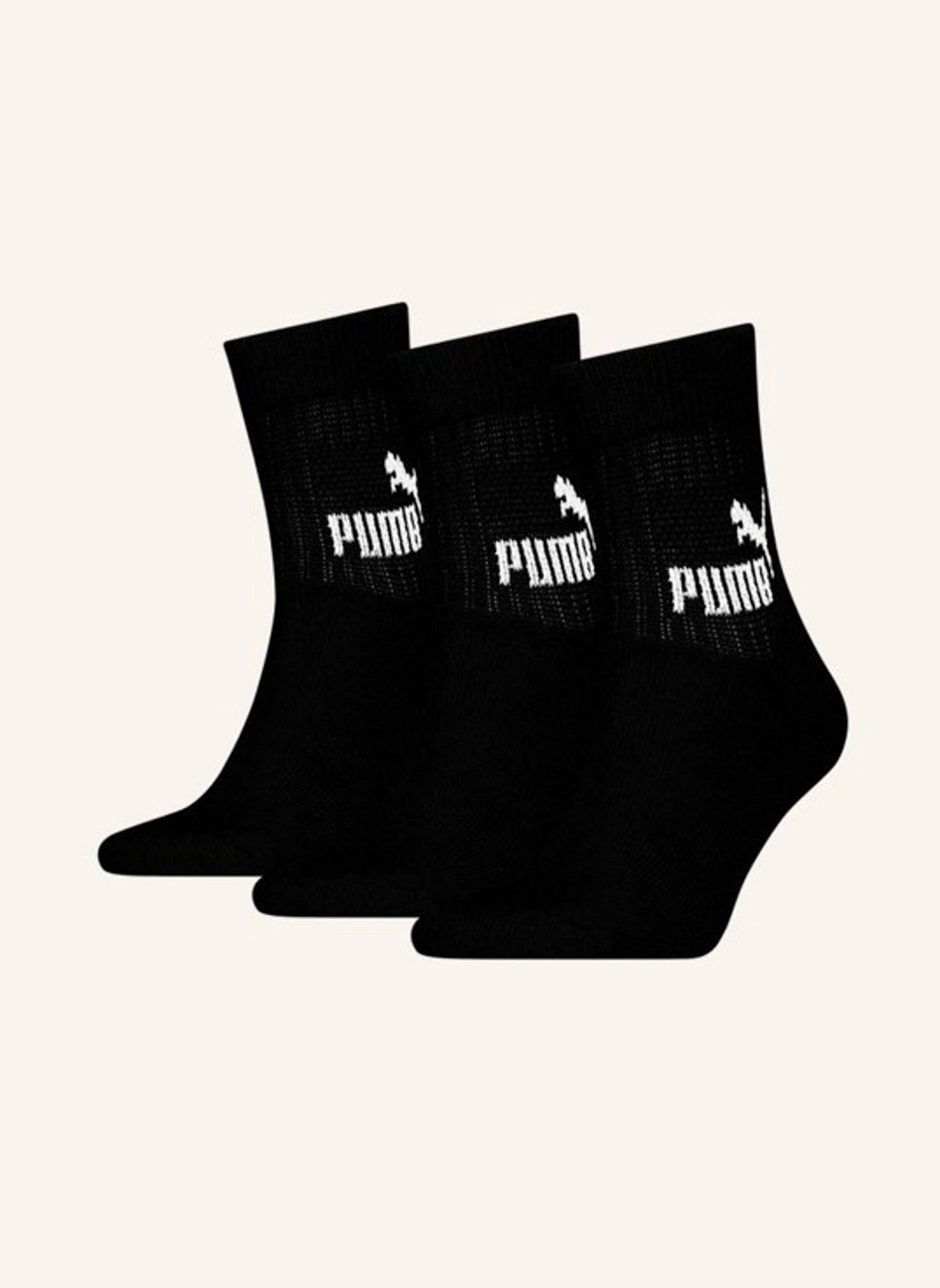 PUMA 3er-Pack Sportsocken ELEMENTS SHORT CREW: SCHWARZ