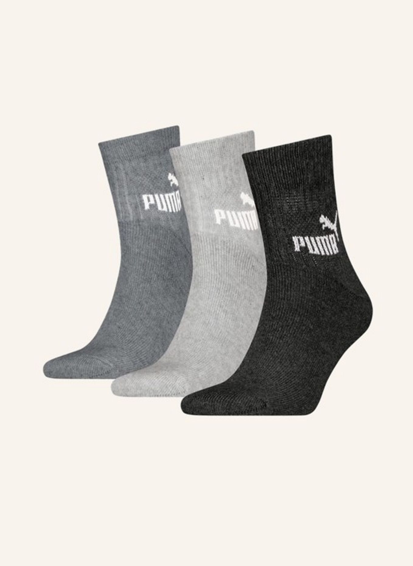 PUMA 3er-Pack Sportsocken ELEMENTS SHORT CREW: GRAU