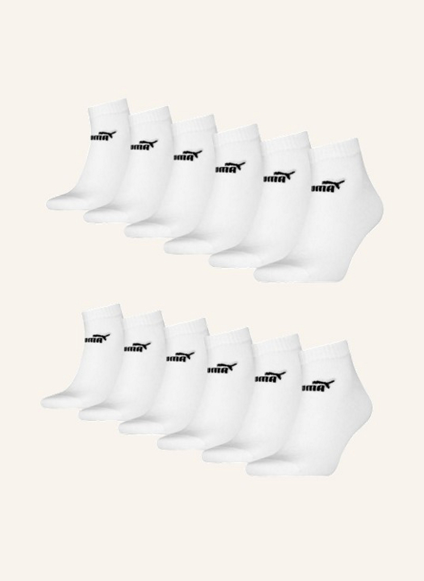 PUMA 12er-Pack Socken ELEMENTS QUARTER: WEISS