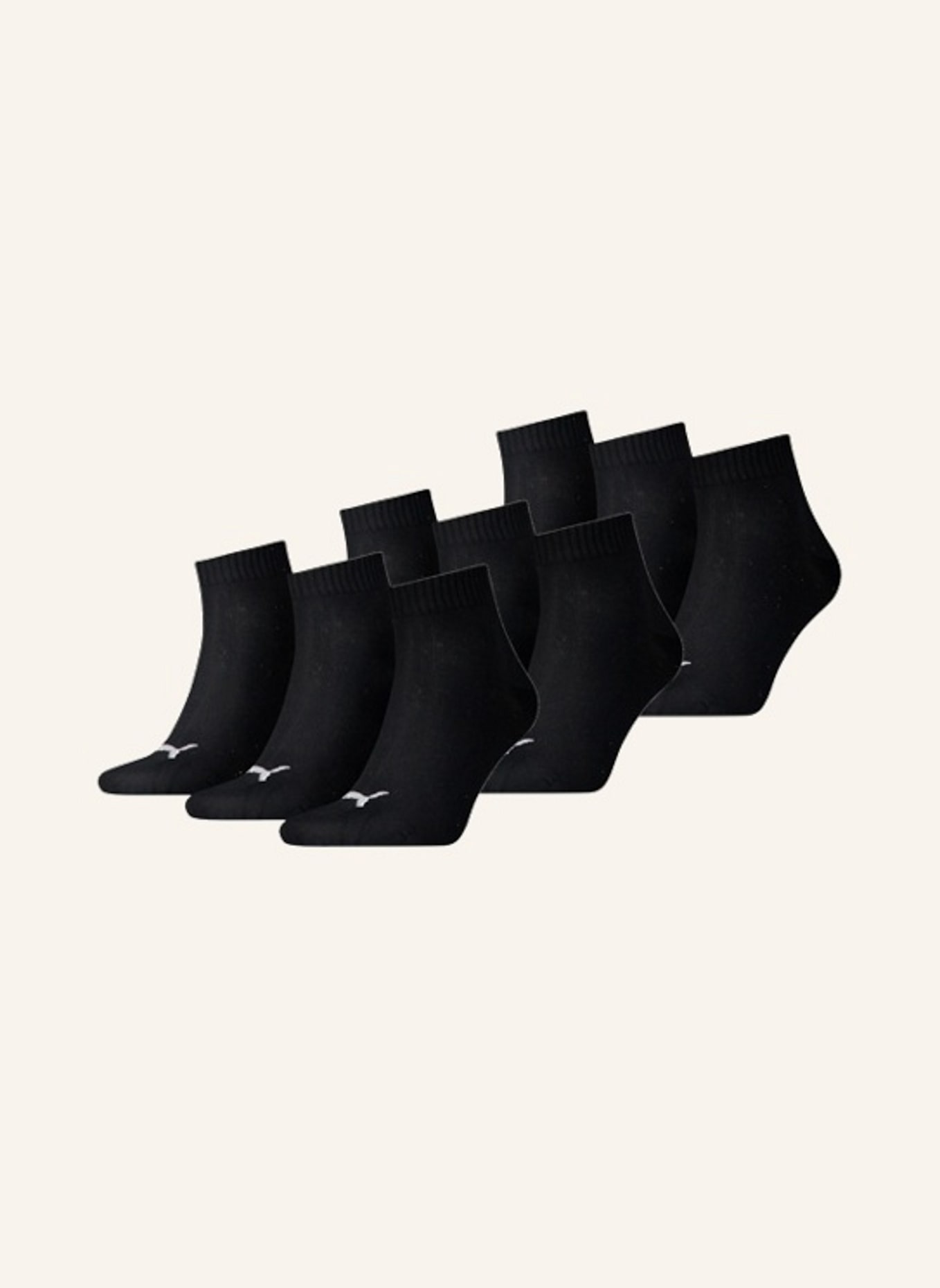 PUMA 9er-Pack Socken QUARTER: SCHWARZ