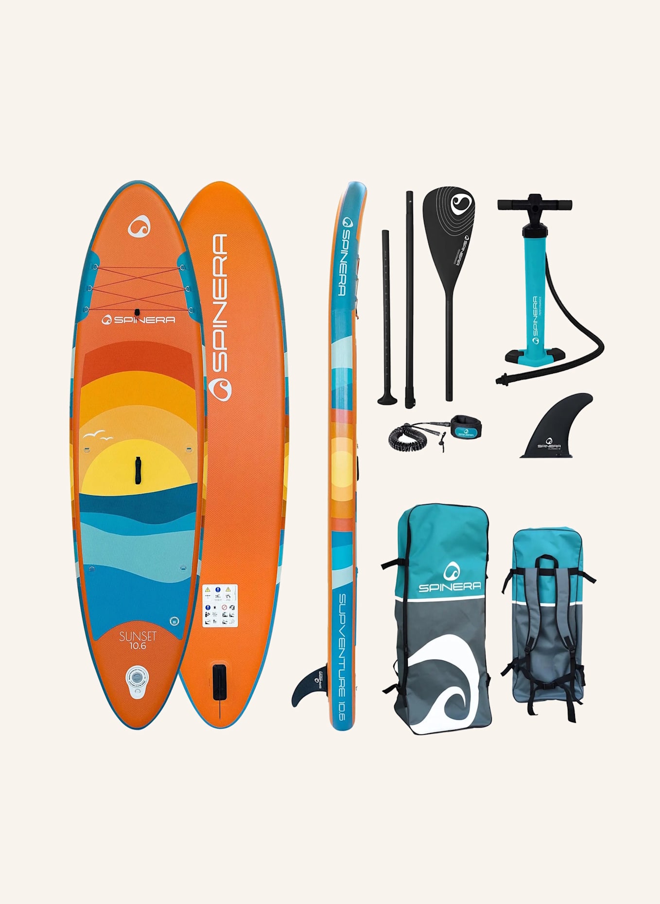 SPINERA Stand up Paddelboard SUNSET 10.6: ECRU