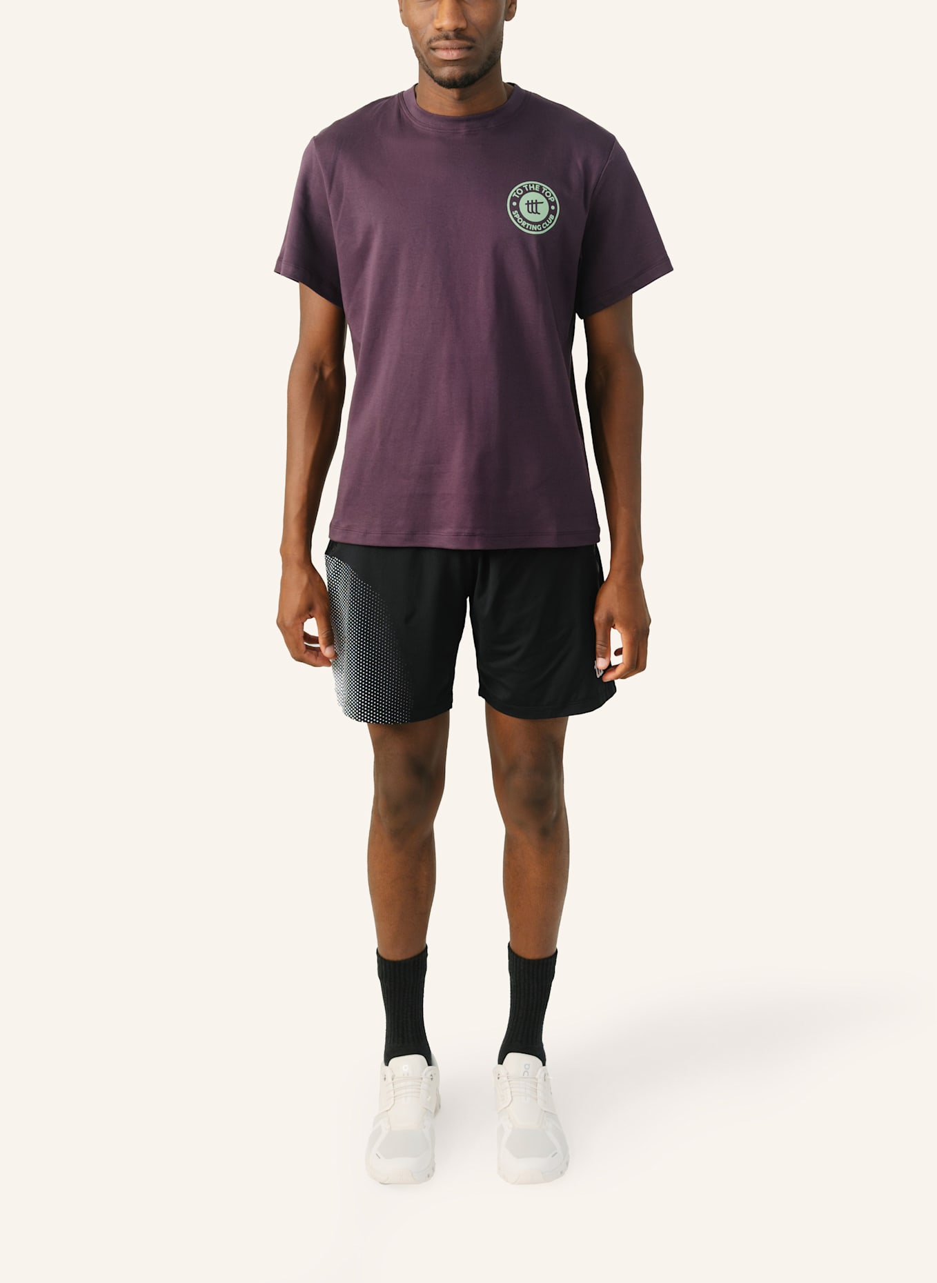 to the top T-Shirt SPORTING CLUB: DUNKELLILA