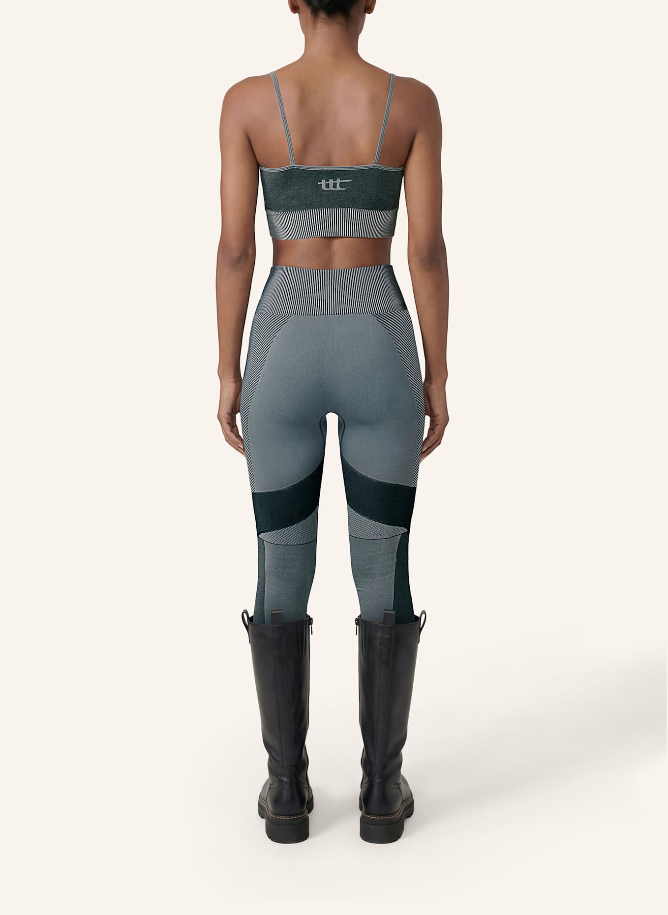 to the top Leggings SEAMLESS LIGHT: GRAU