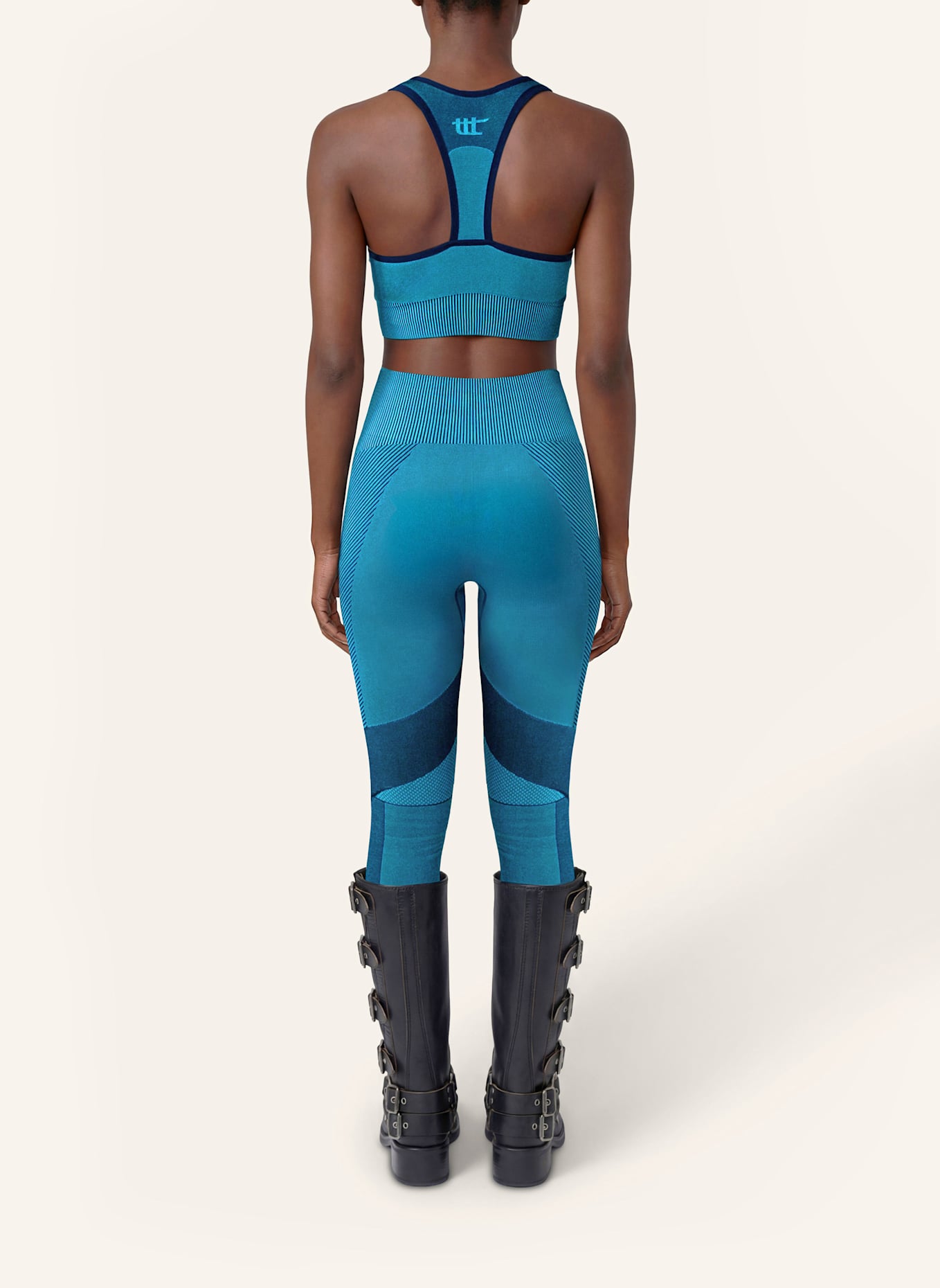 to the top Leggings SEAMLESS: BLAU