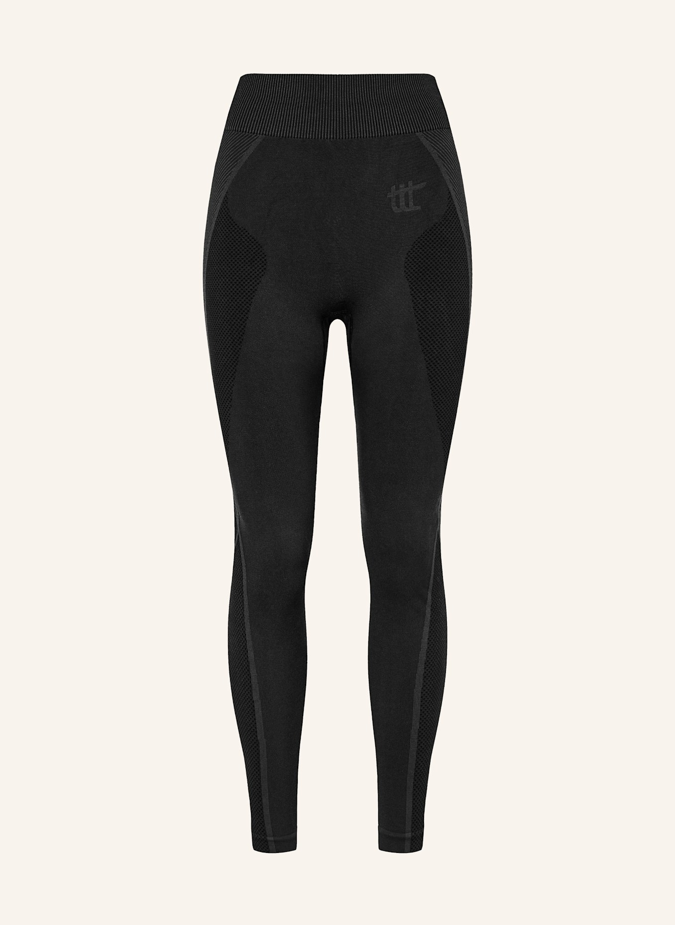 to the top Leggings SEAMLESS: SCHWARZ