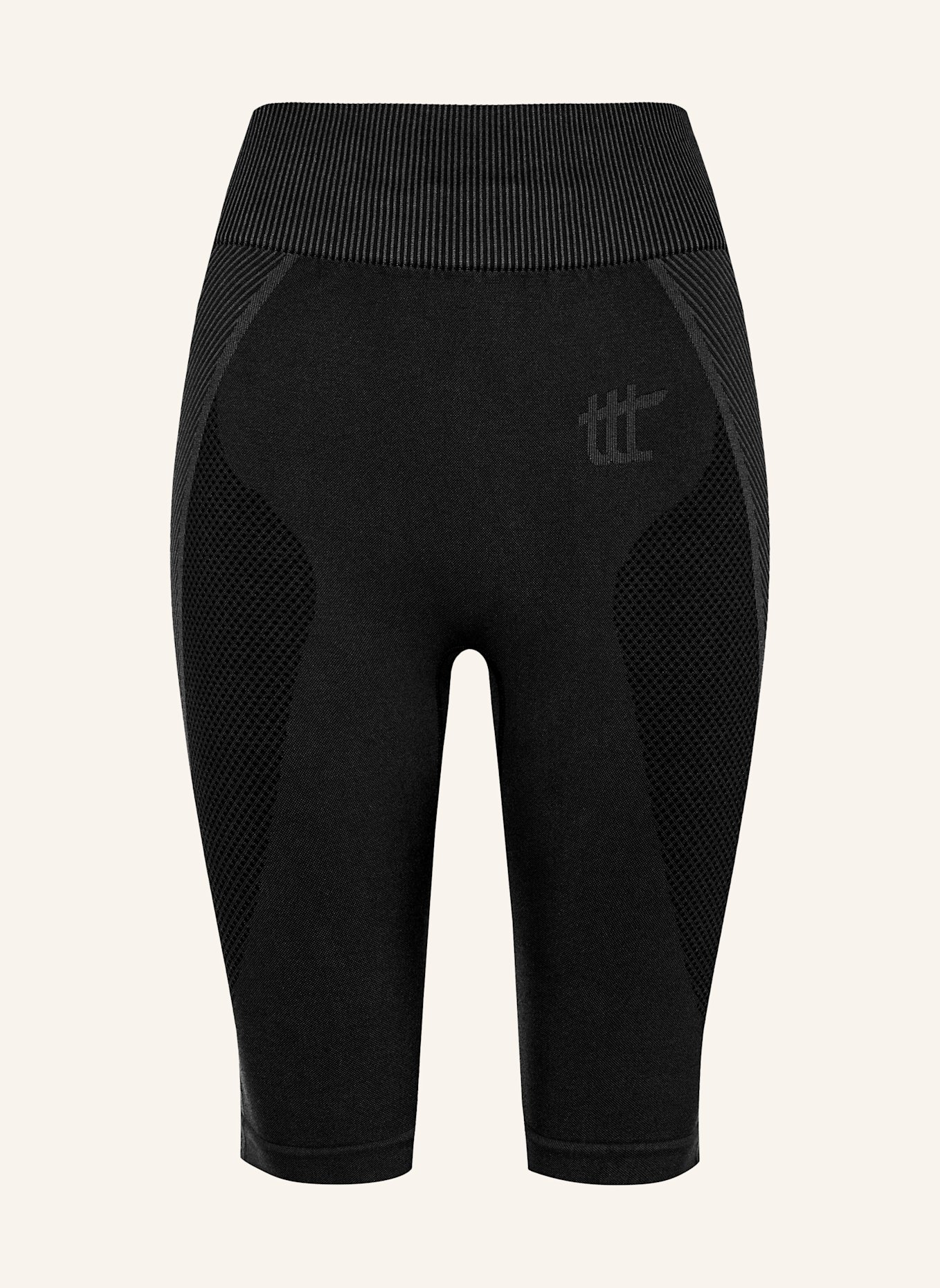to the top Short Leggings SEAMLESS: SCHWARZ