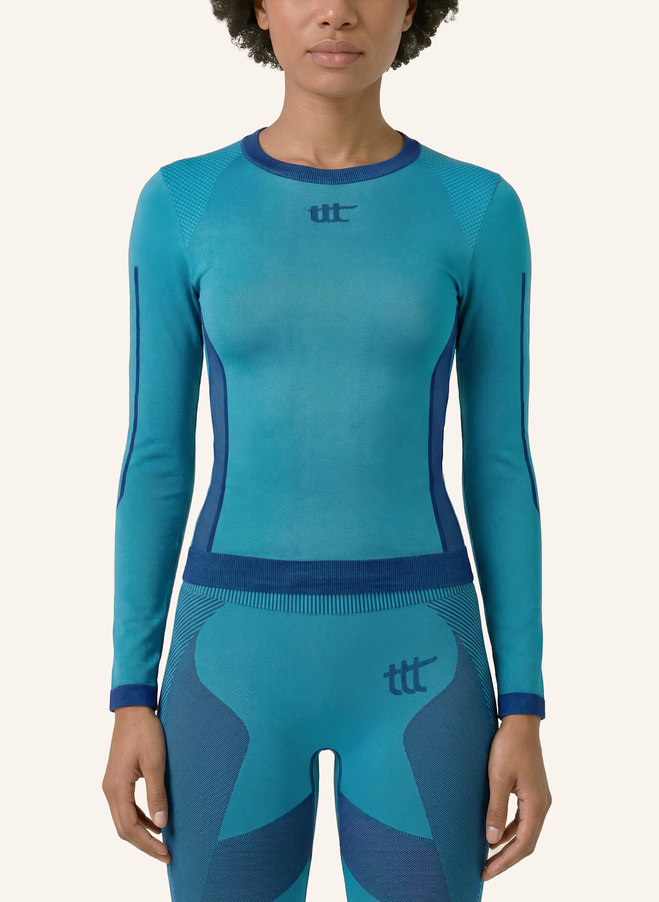 to the top Long Sleeve SEAMLESS: BLAU