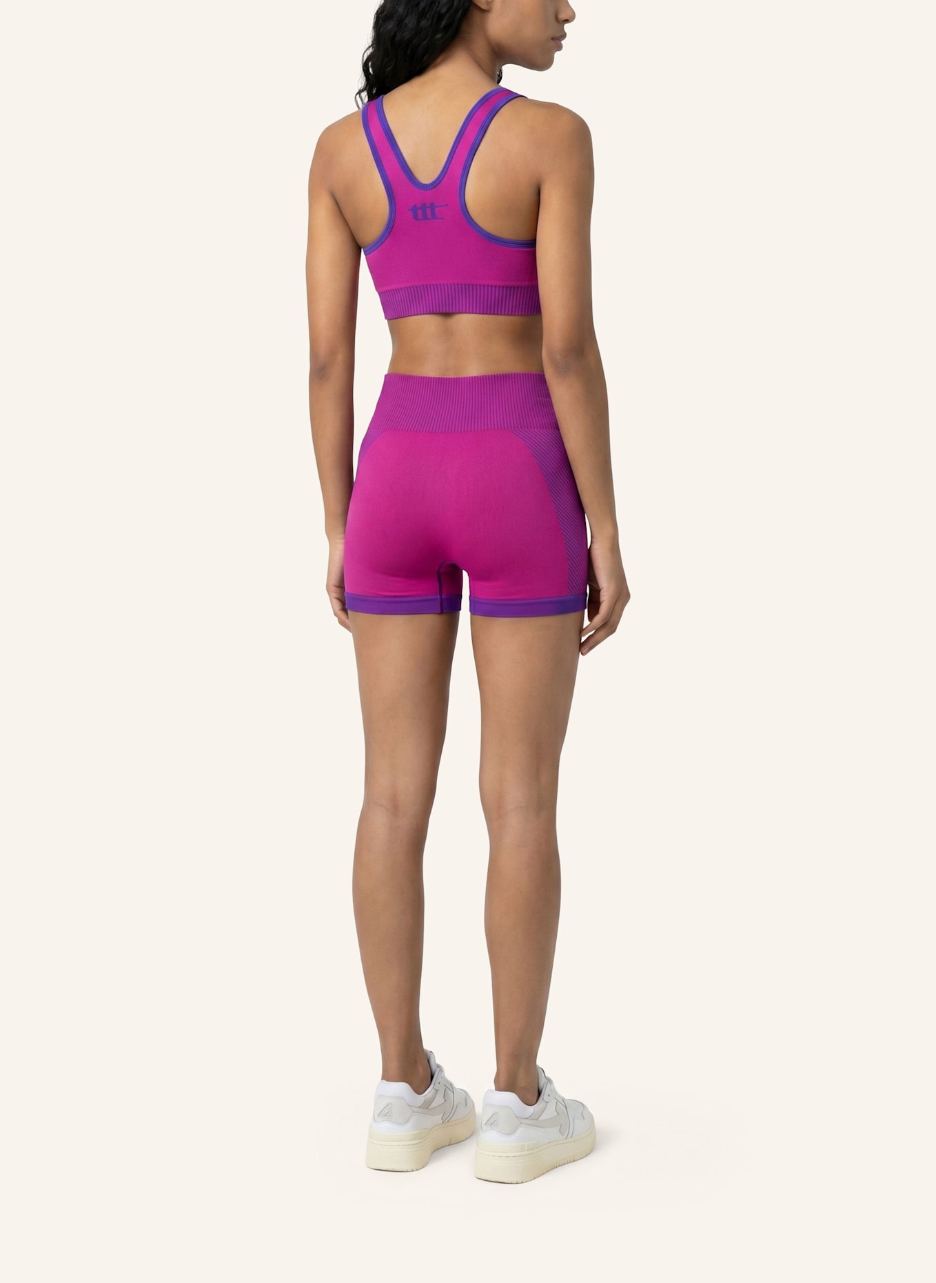 to the top Biker Pants Seamless Short Leggings: LILA