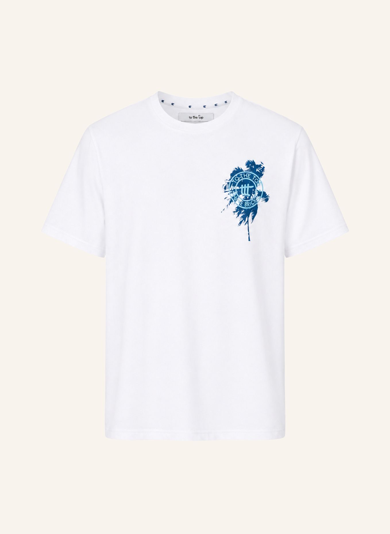 to the top T-Shirt Print Palm: WEISS