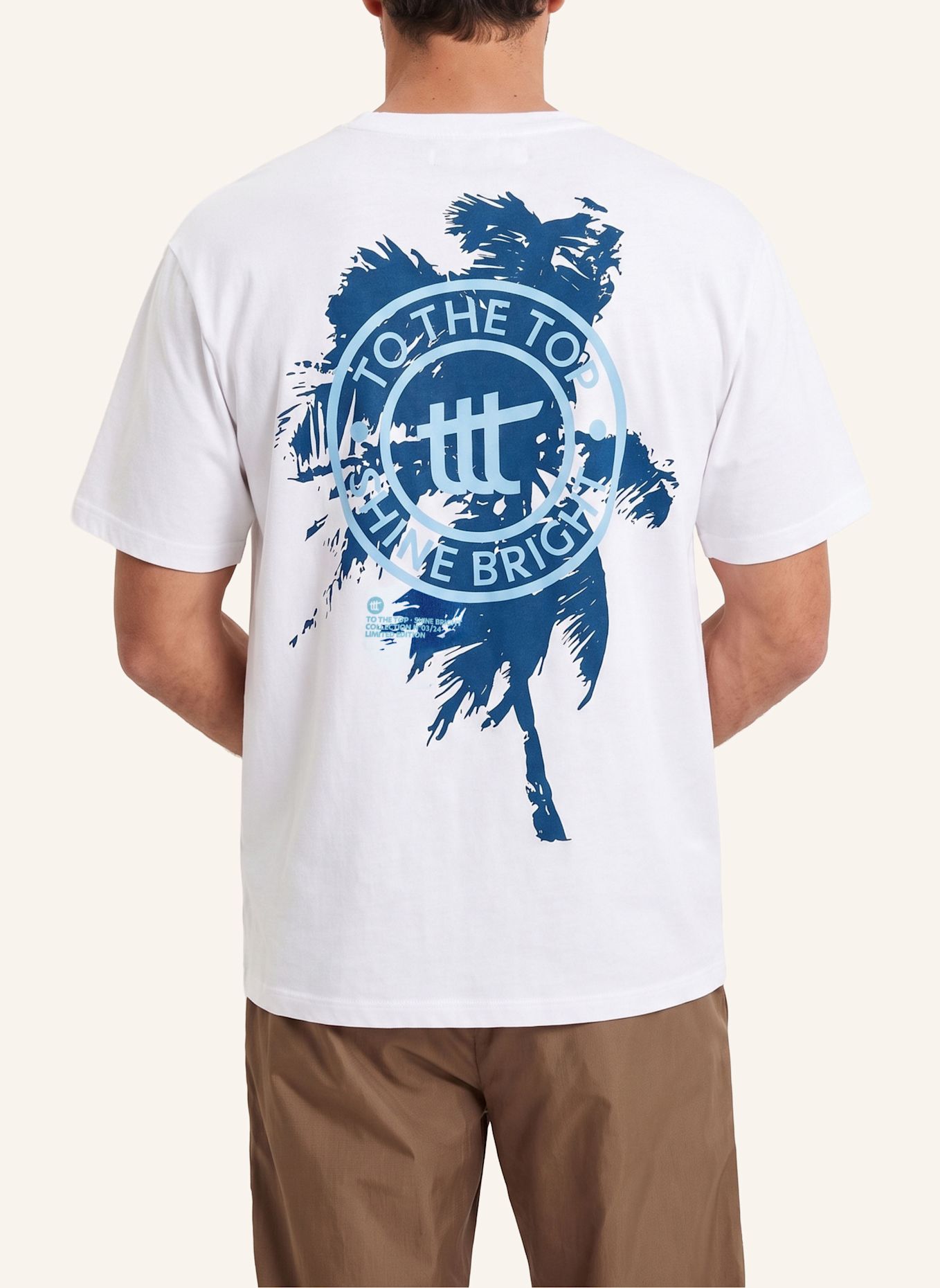 to the top T-Shirt Print Palm: WEISS