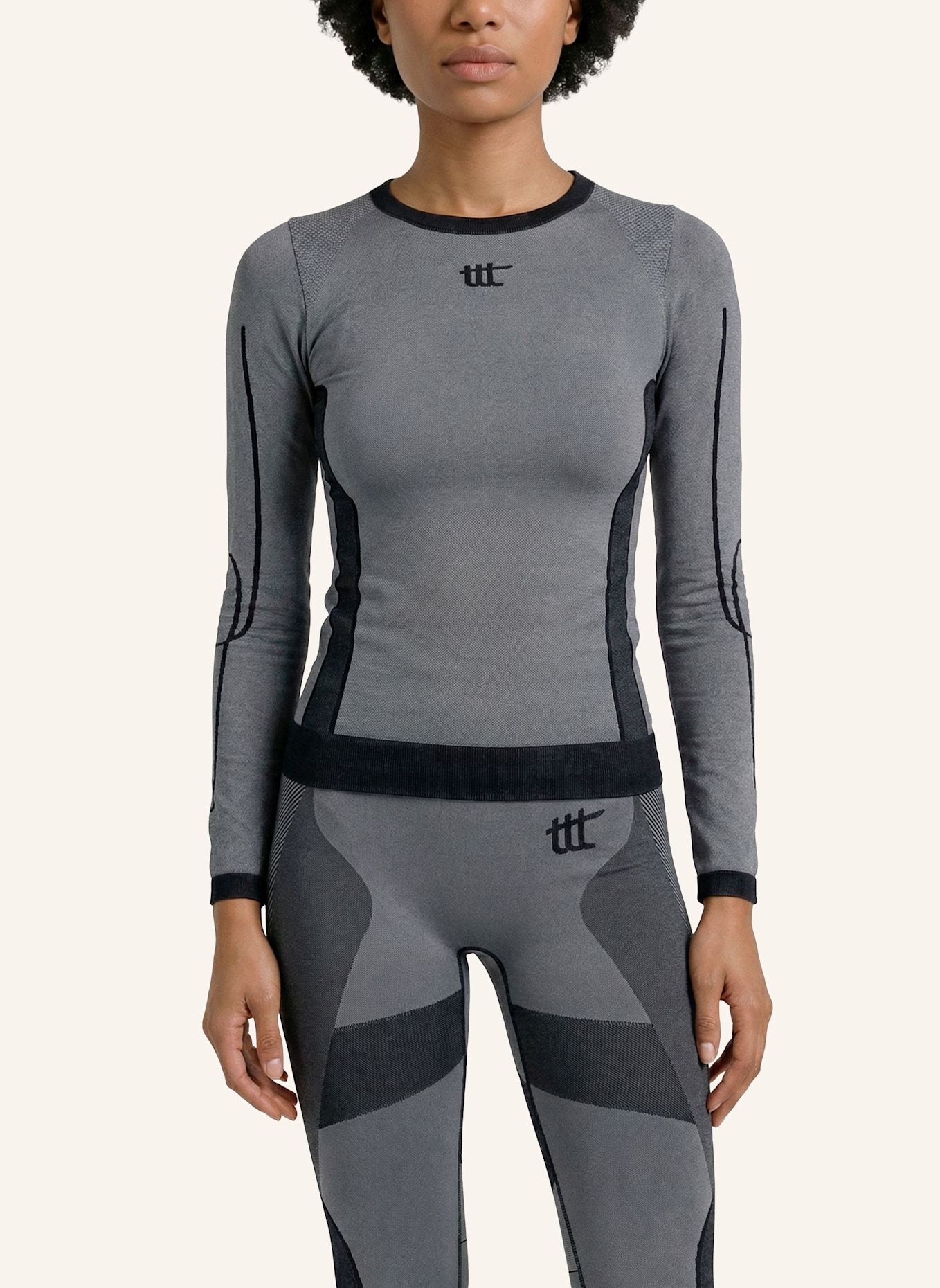 to the top Long Sleeve SEAMLESS LIGHT: GRAU