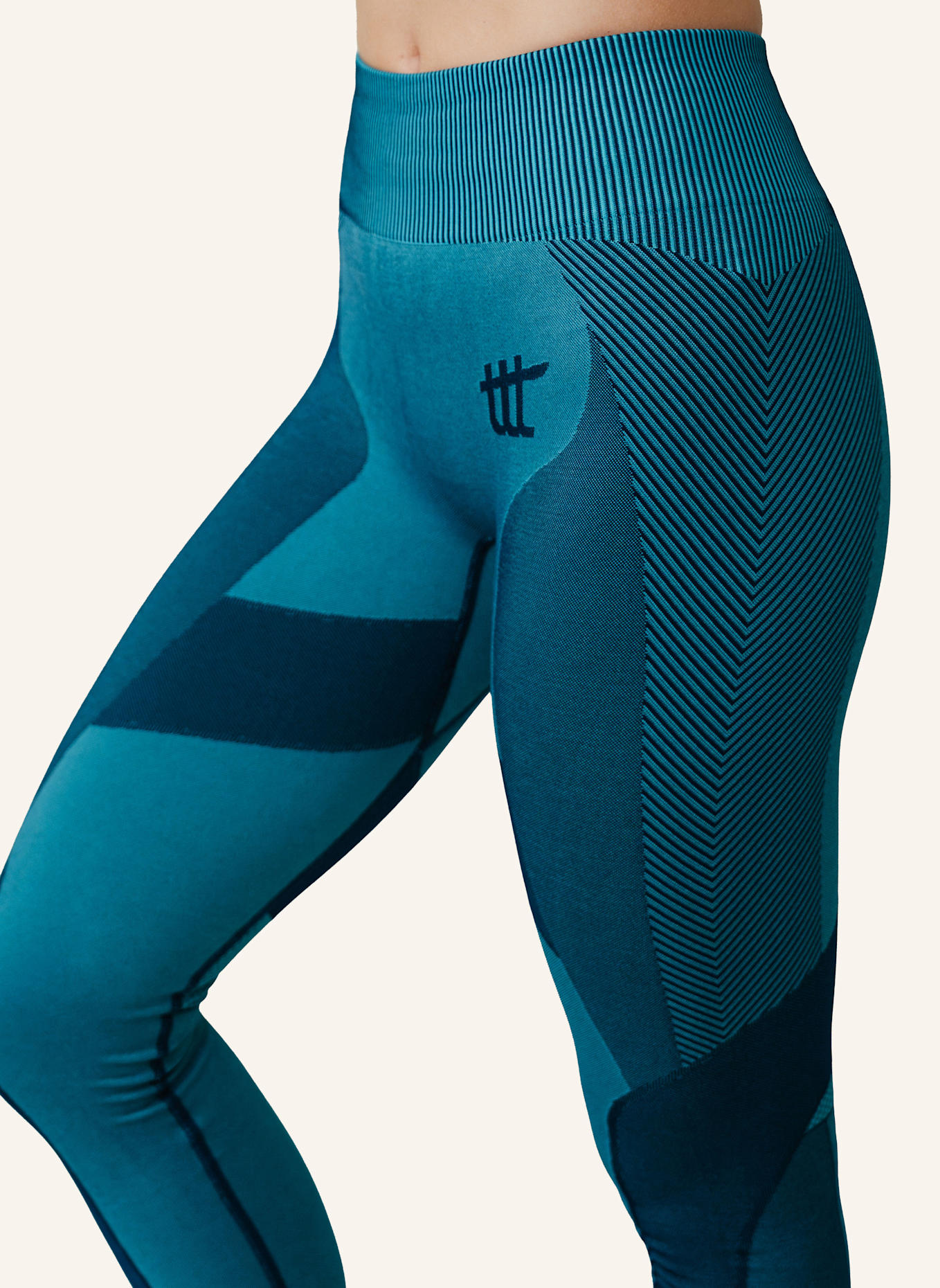 to the top Leggings SEAMLESS: BLAU