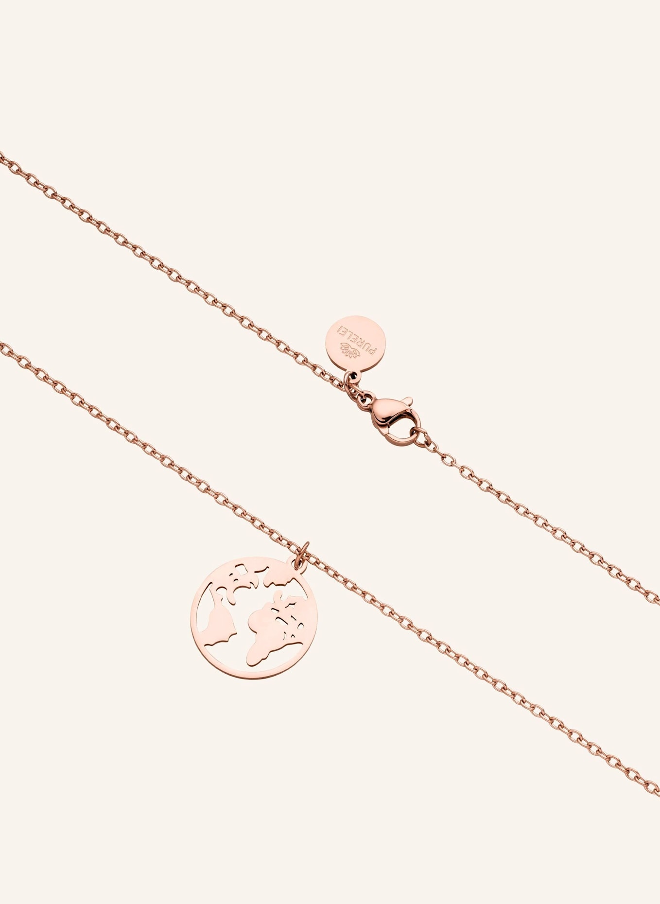PURELEI Halskette WORLD MAP: ROSÉGOLD