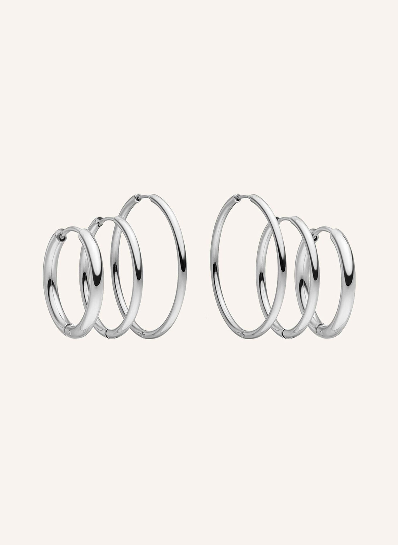 PURELEI Set van 3 creolen ECHO: ZILVER