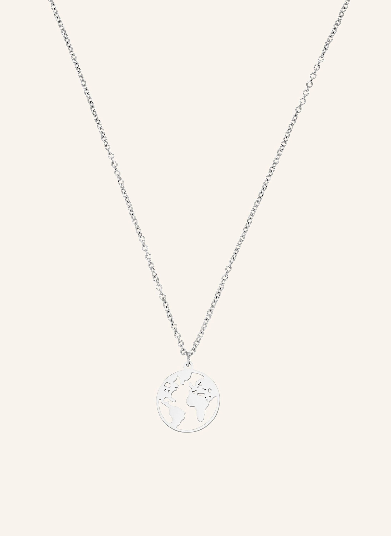 PURELEI Kette WORLD MAP: SILBER