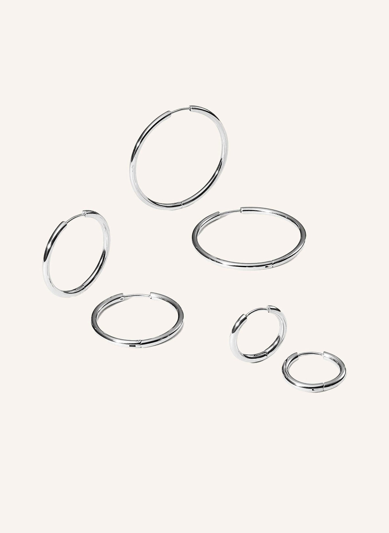 PURELEI 3er-Set Creolen ECHO: SILBER