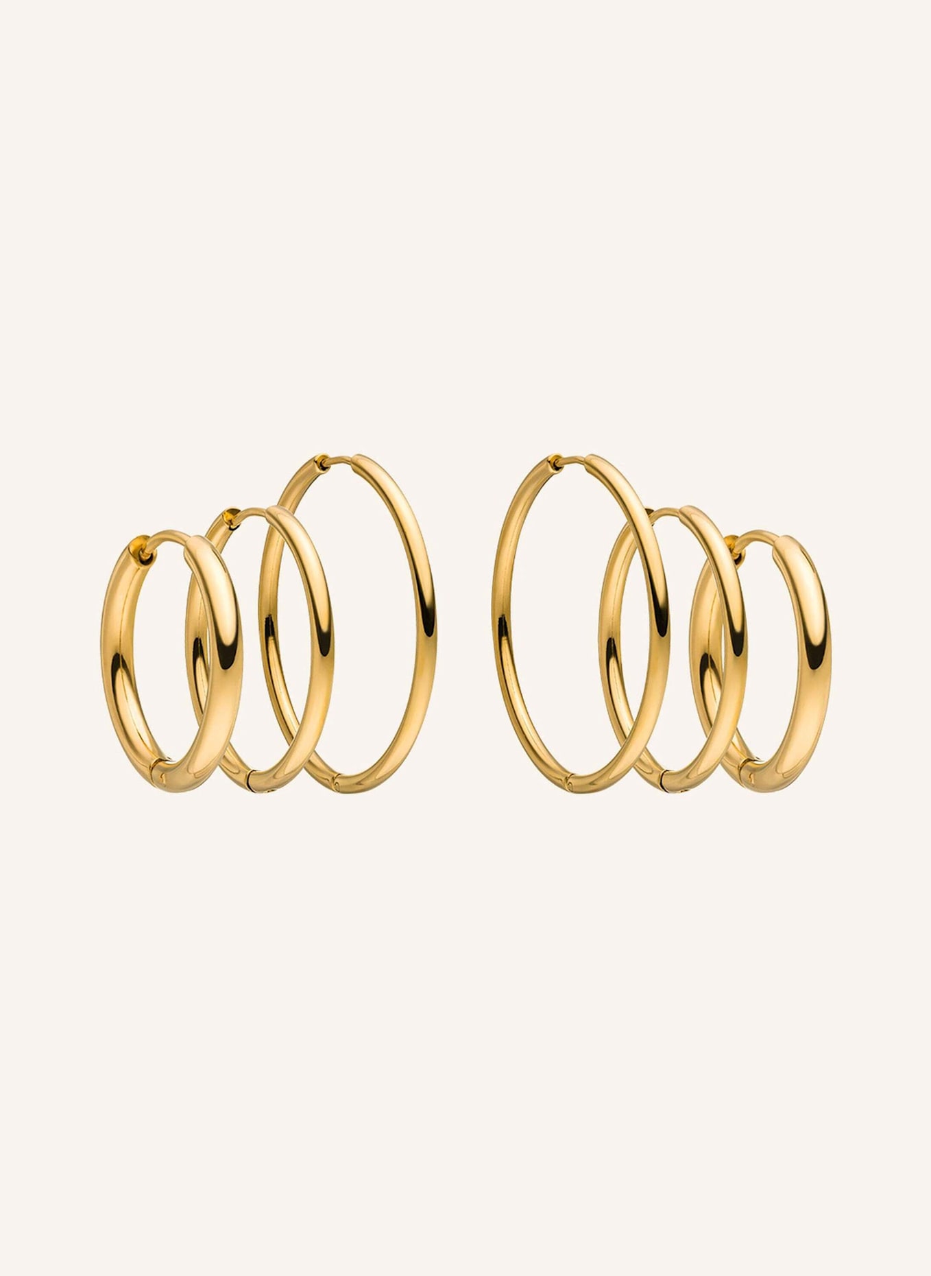 PURELEI 3er-Set Creolen ECHO: GOLD