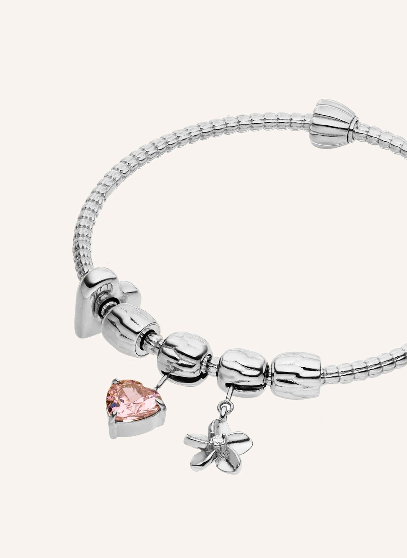 PURELEI Armreif-Set LEI GLITTER HEART M-L: SILBER