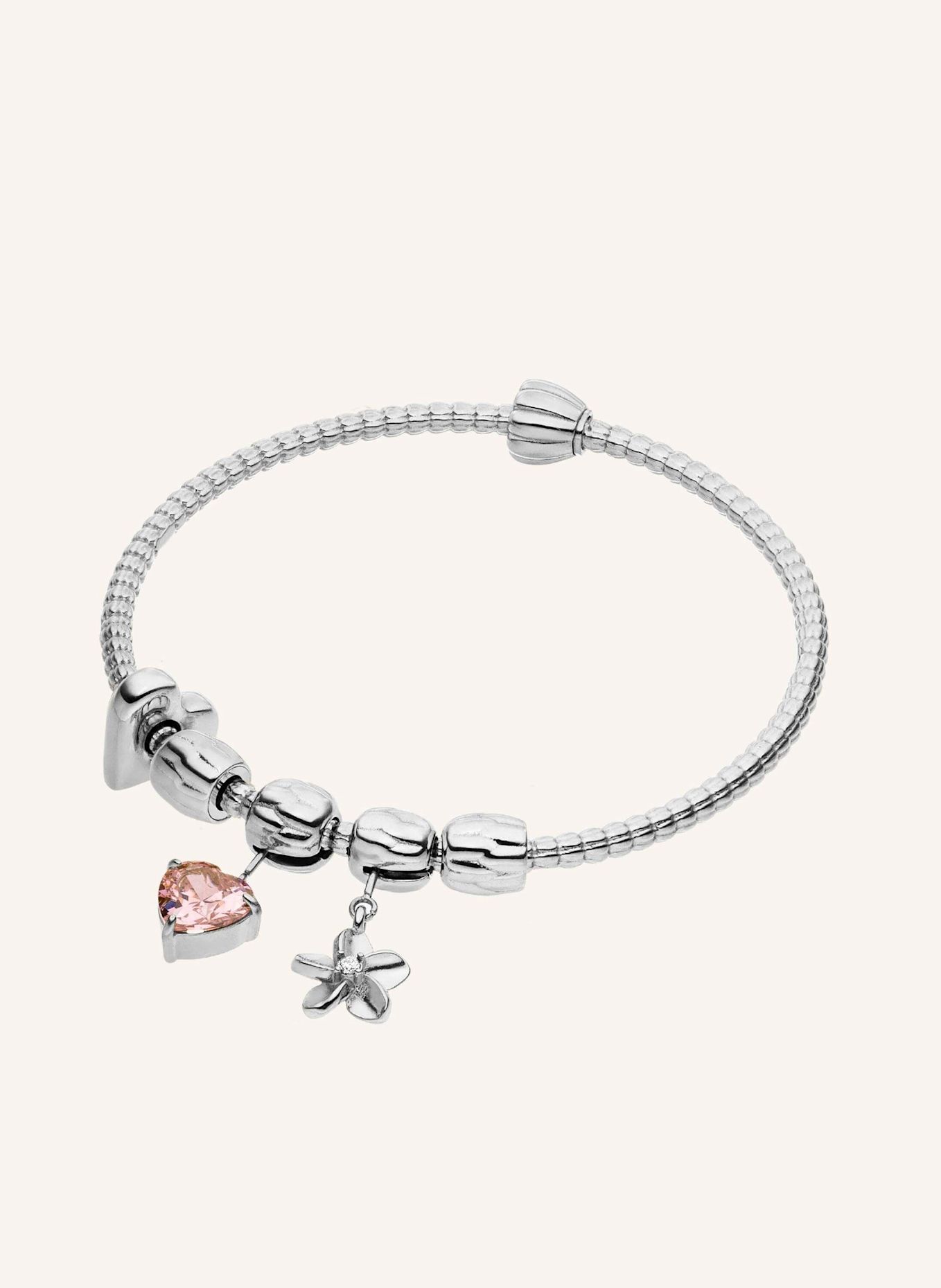 PURELEI Armreif-Set LEI GLITTER HEART M-L: SILBER