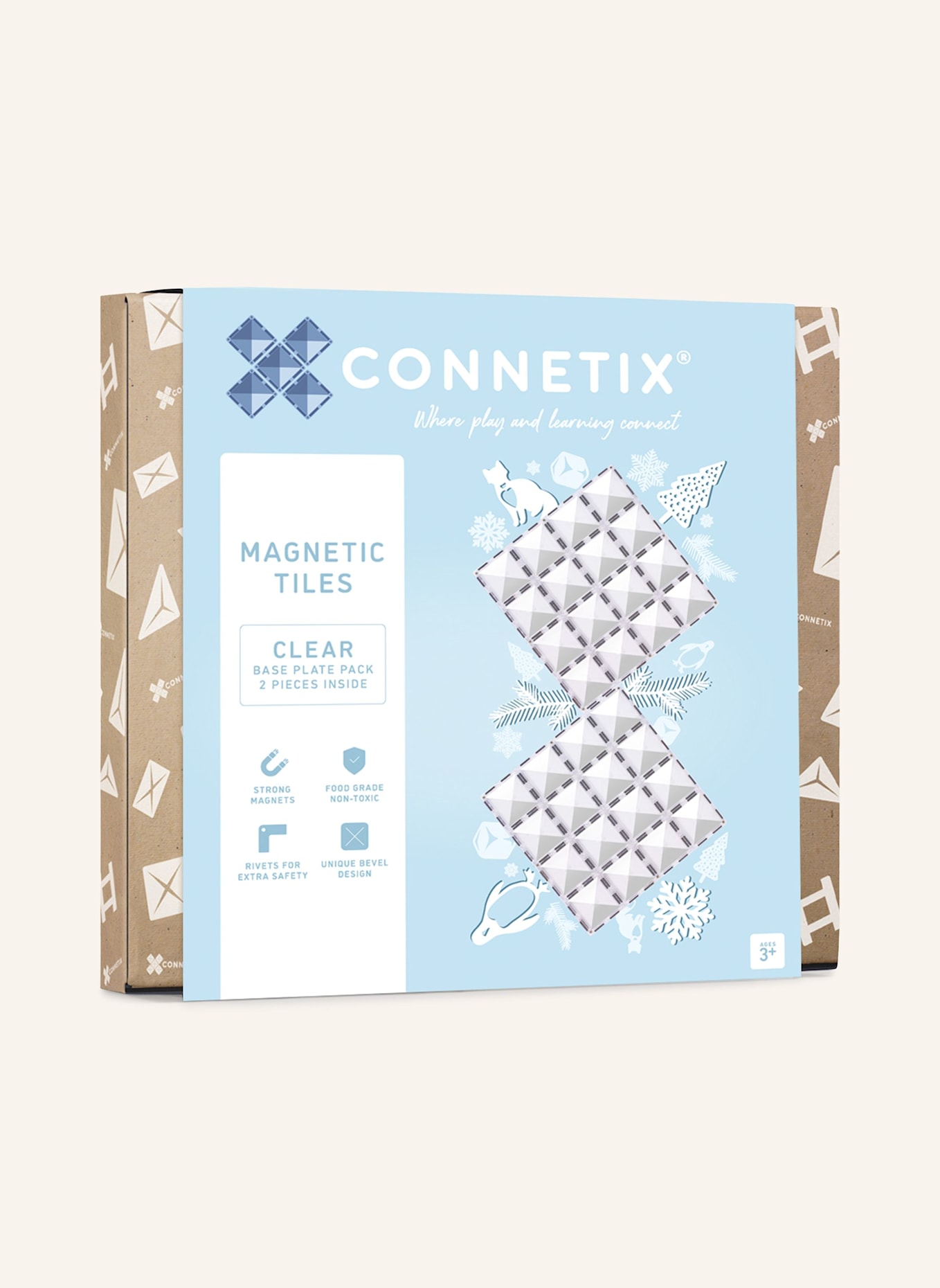 Connetix Grundplatten-Set CLEAR: WEISS