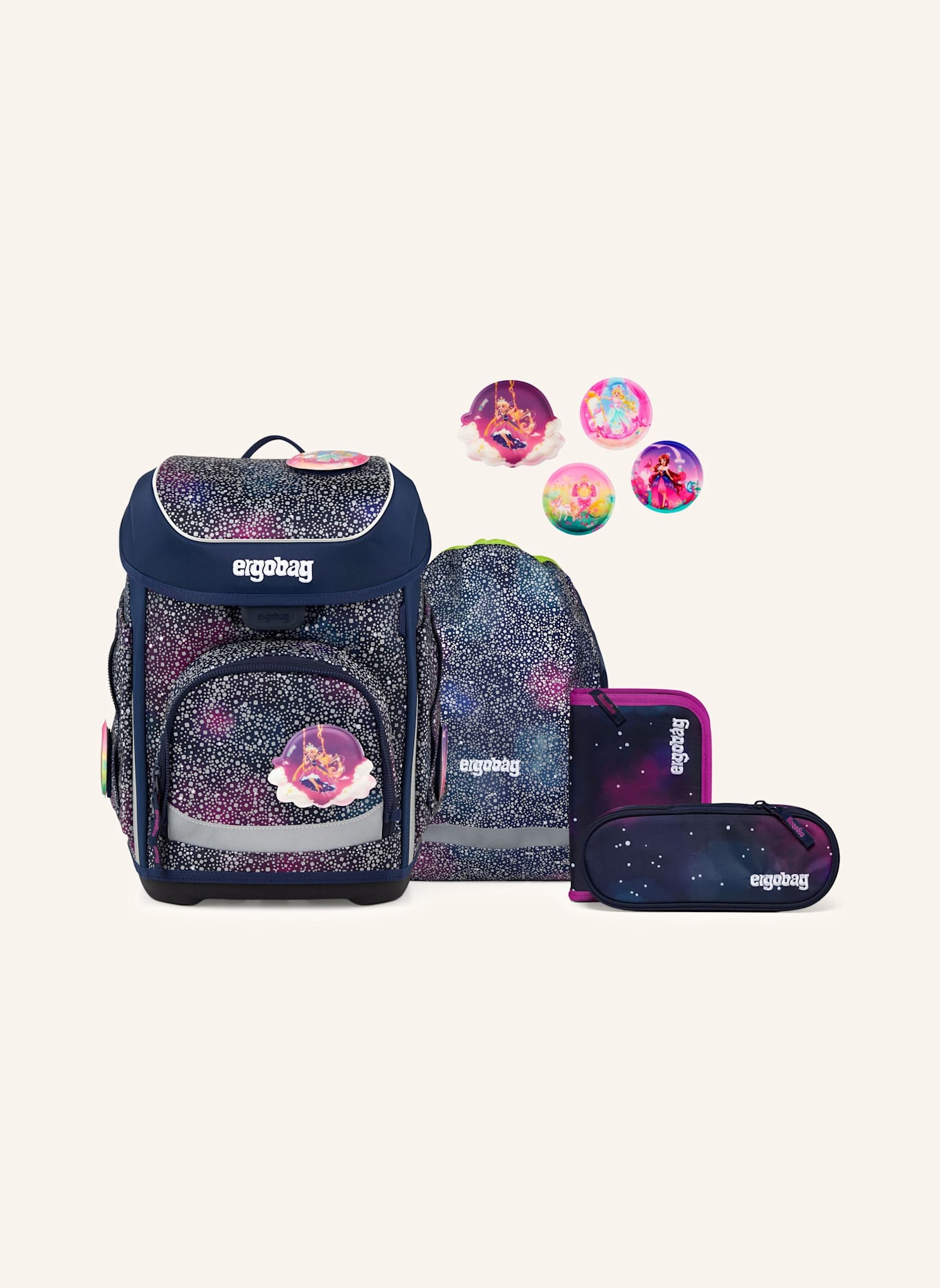 ergobag CUBO Set: HELLGRAU