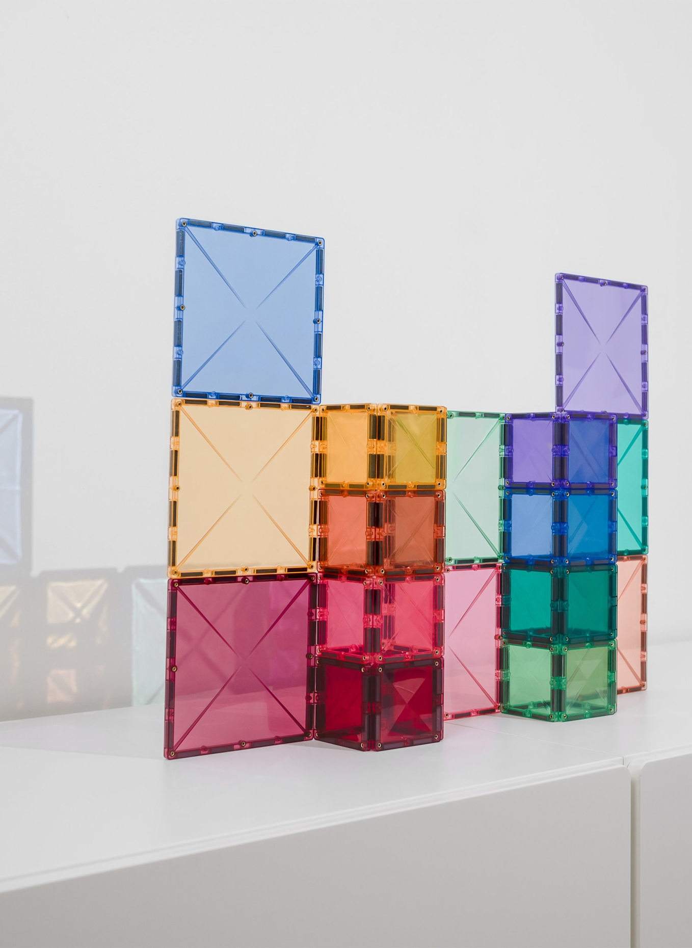Connetix Quadrat-Set PASTELL: ROSA