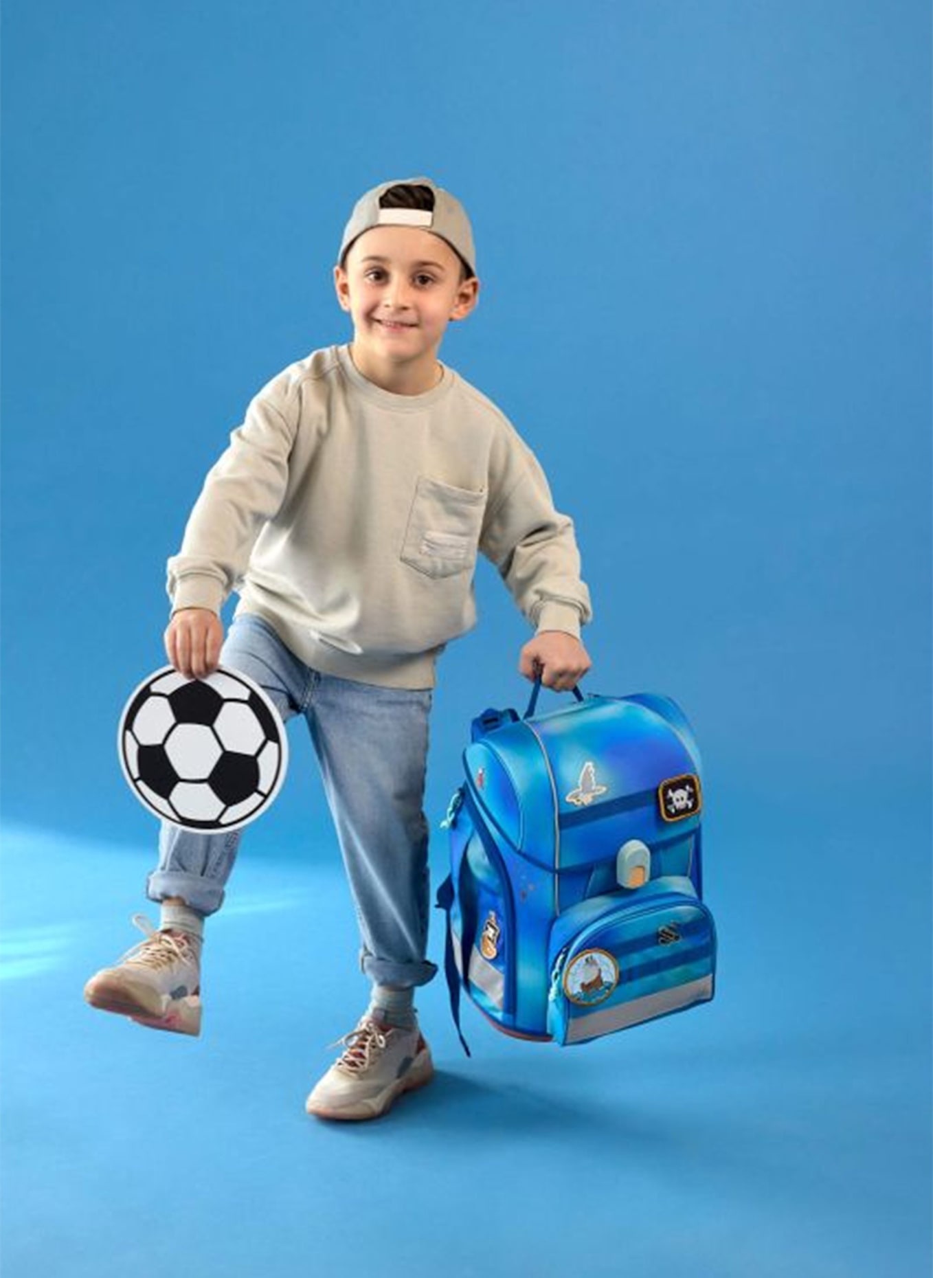 LÄSSIG Schulranzen Set BOXY UNIQUE: BLAU