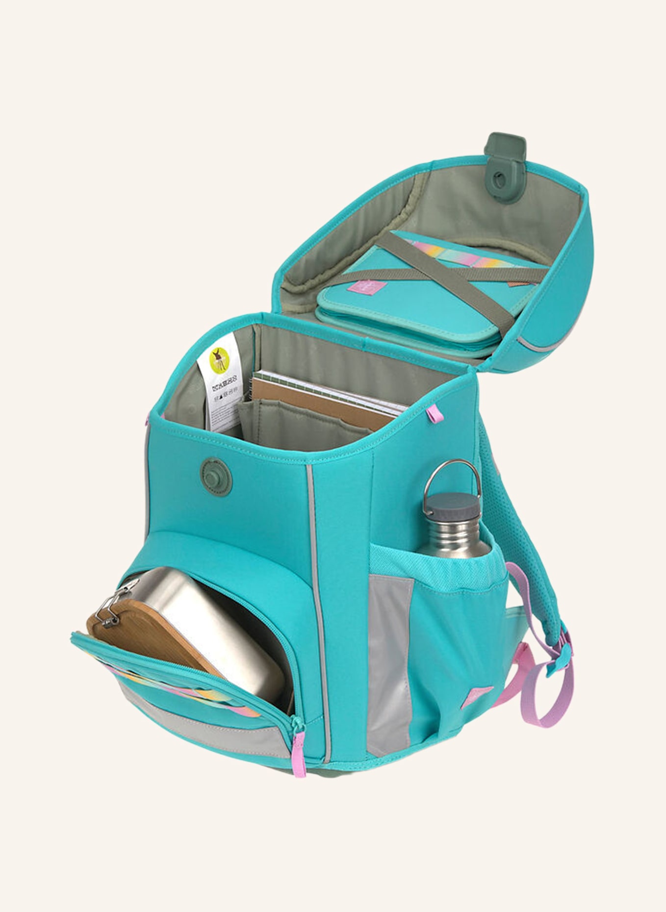 LÄSSIG Schulranzen Set SLIM UNIQUE: TÜRKIS