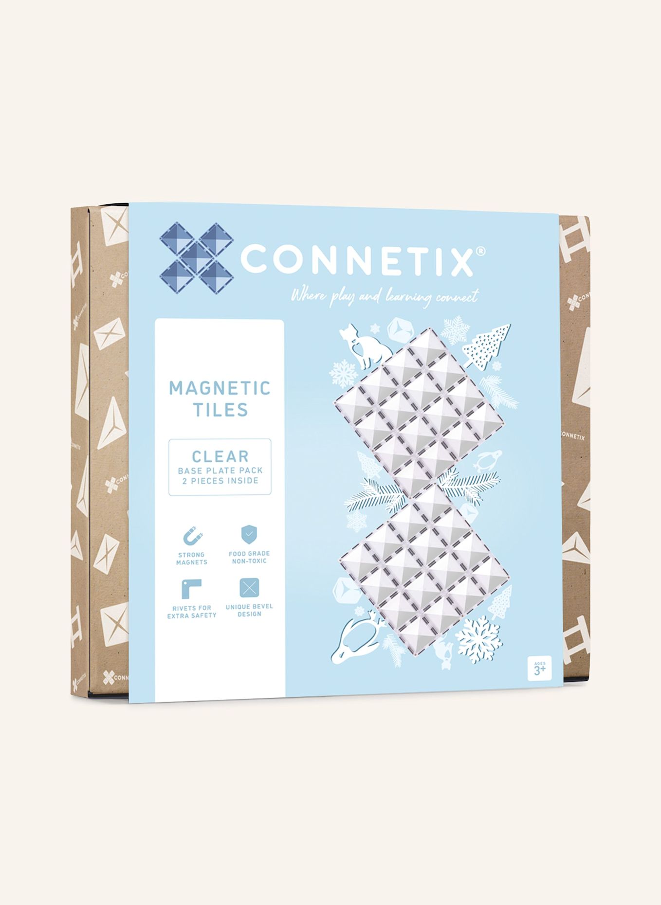 Connetix Grundplatten-Set CLEAR: WEISS