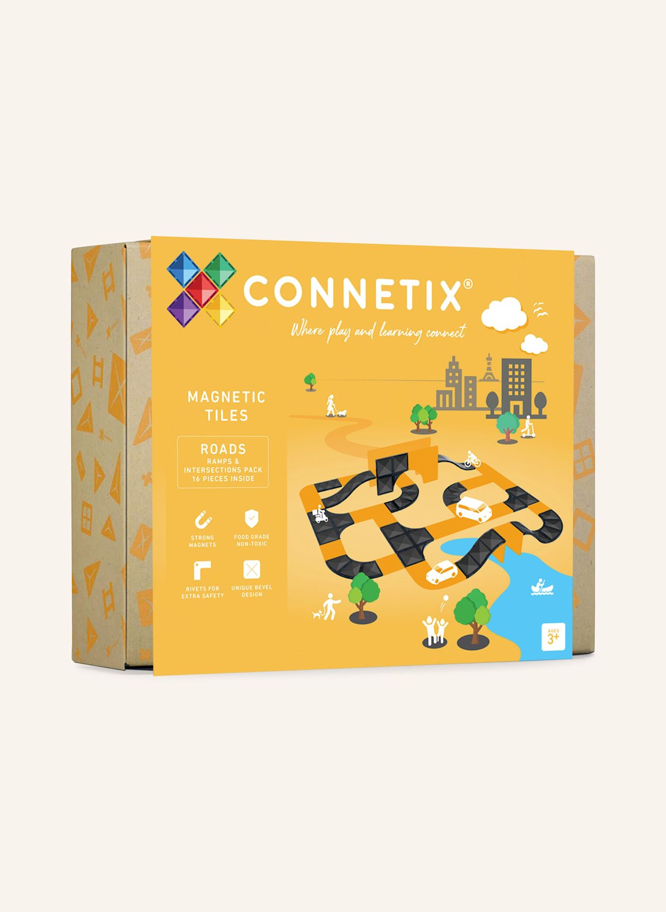 Connetix Rampen- & Kreuzungs-Set: GELB
