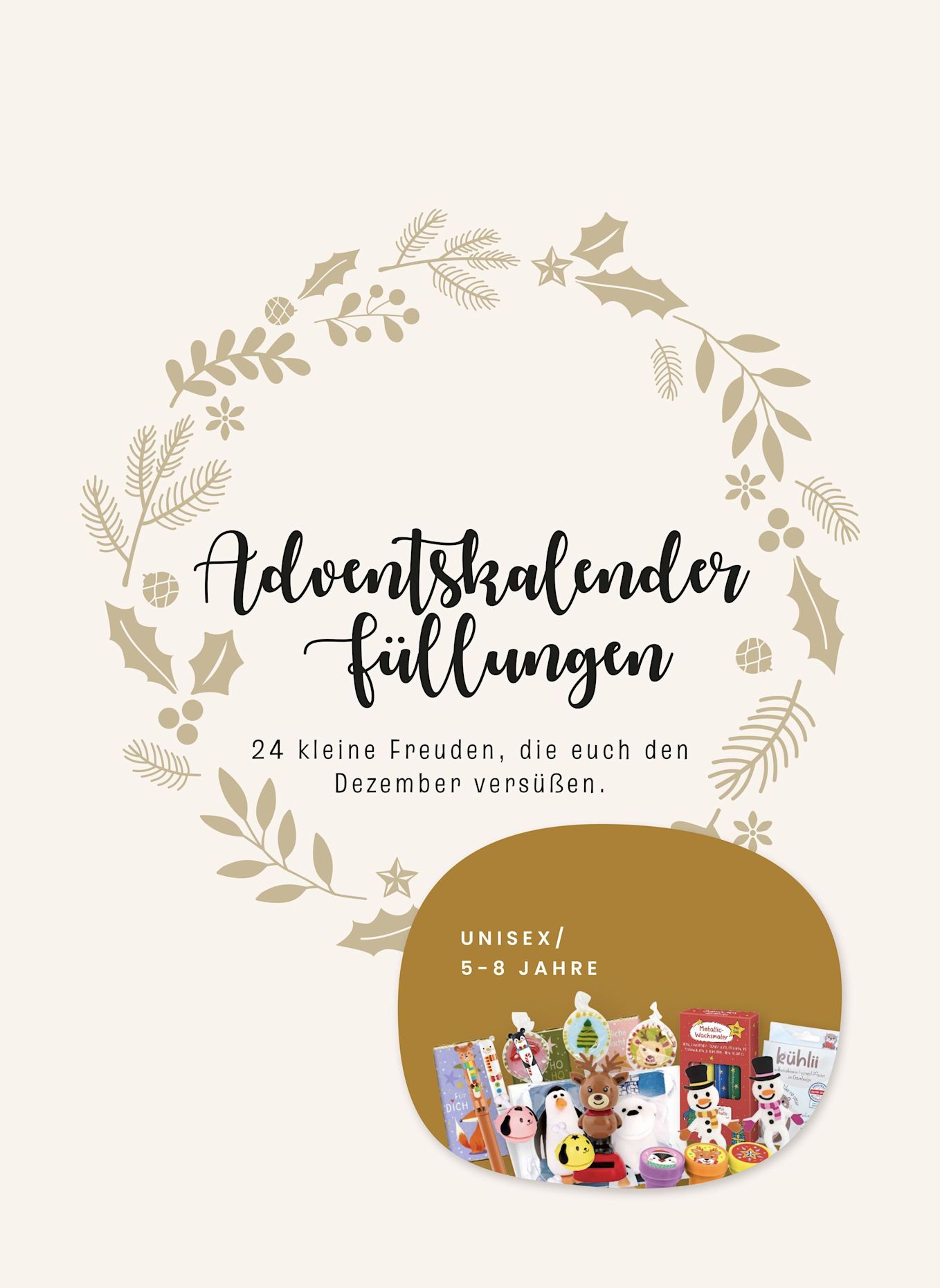 Korbmayer Adventskalender-Füllung Unisex, 5–8 Jahre: ROT
