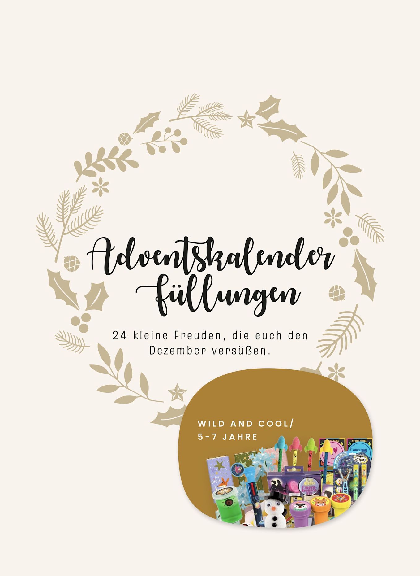 Korbmayer Adventskalender-Füllung „Wild & Cool“, 5–7 Jahre: ROT