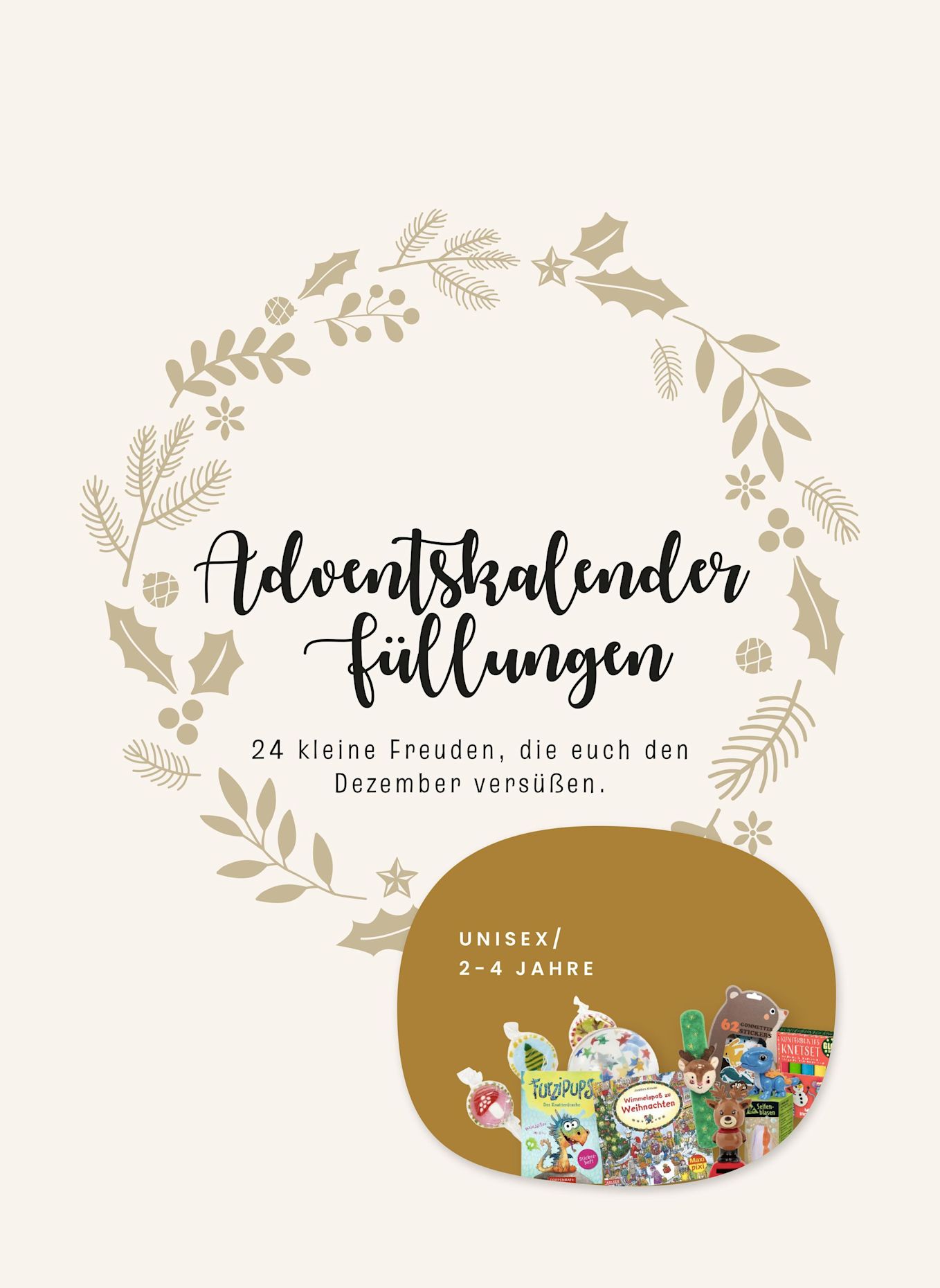 Korbmayer Adventskalender-Füllung Unisex, 2–4 Jahre: ROT