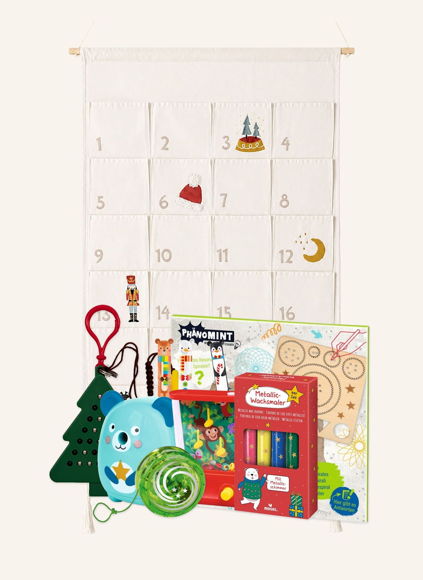 Korbmayer Adventskalender und Füllung Unisex, 5–8 Jahre: ROT